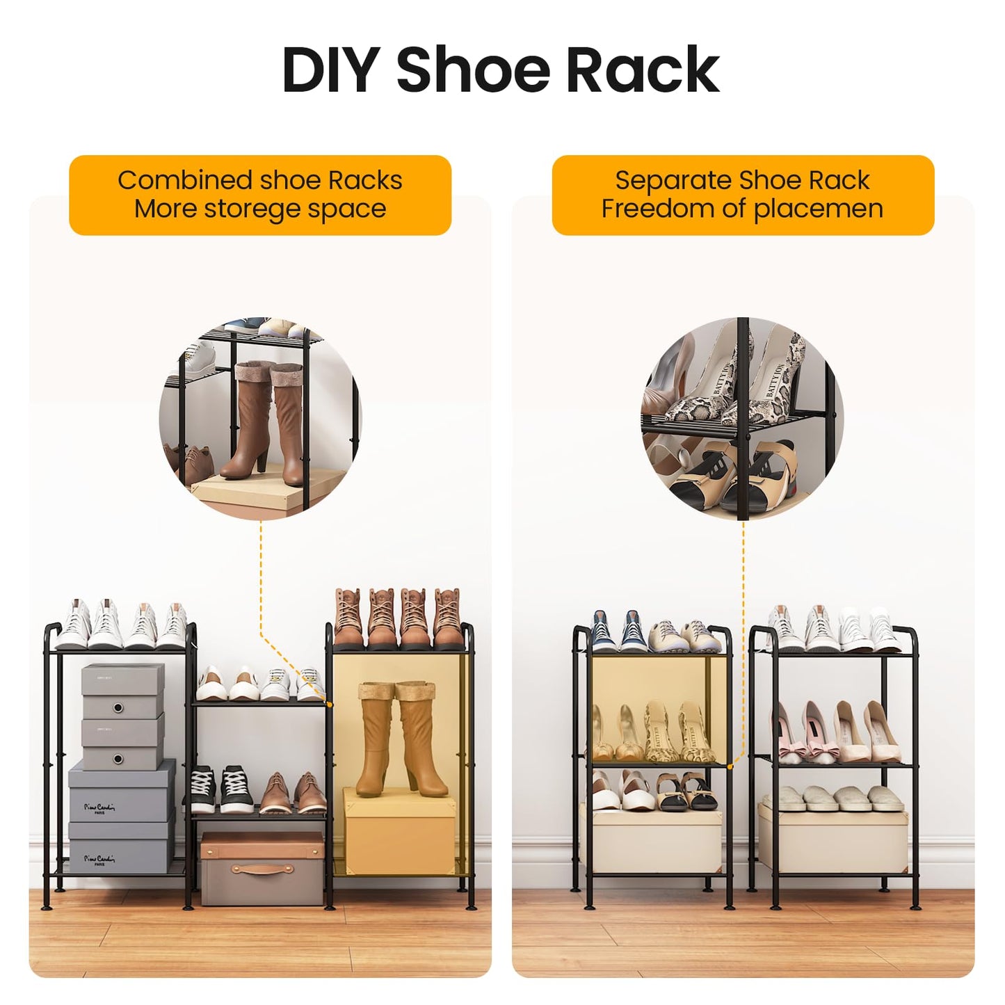 Expandable 6-Layer Shoe Rack for Easy Storage