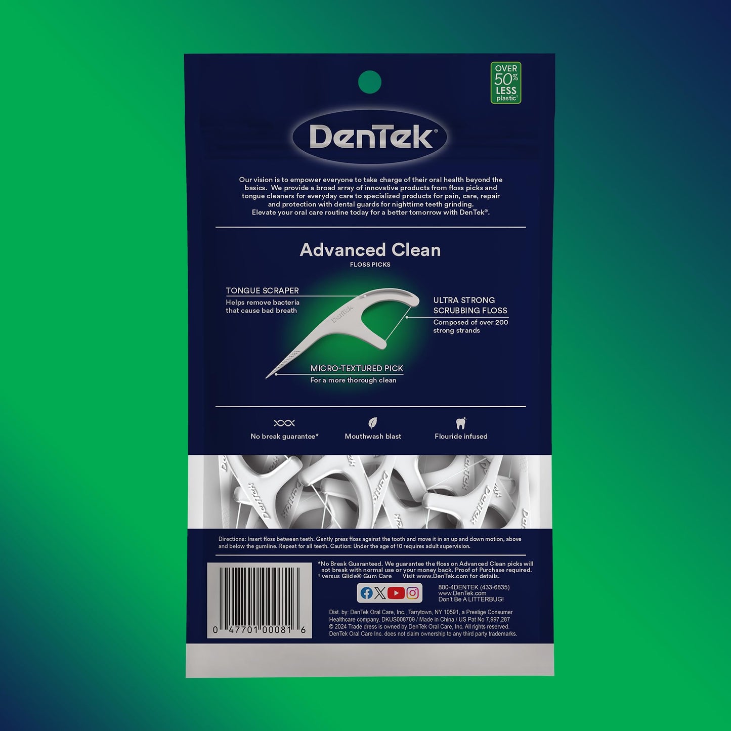 DenTek Triple Clean Floss Picks, 90 Count
