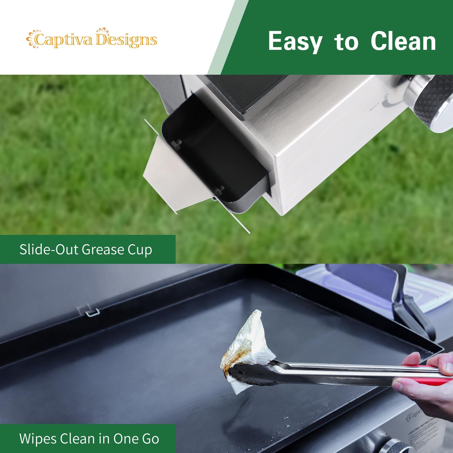 Portable Propane Gas Griddle Grill by Captiva Designs
