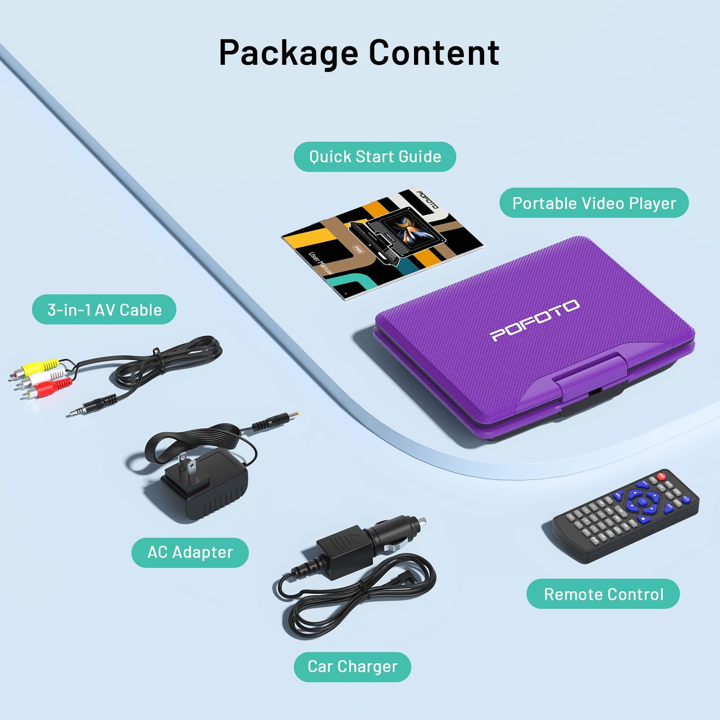 Portable DVD Player for Kids with Swivel Screen