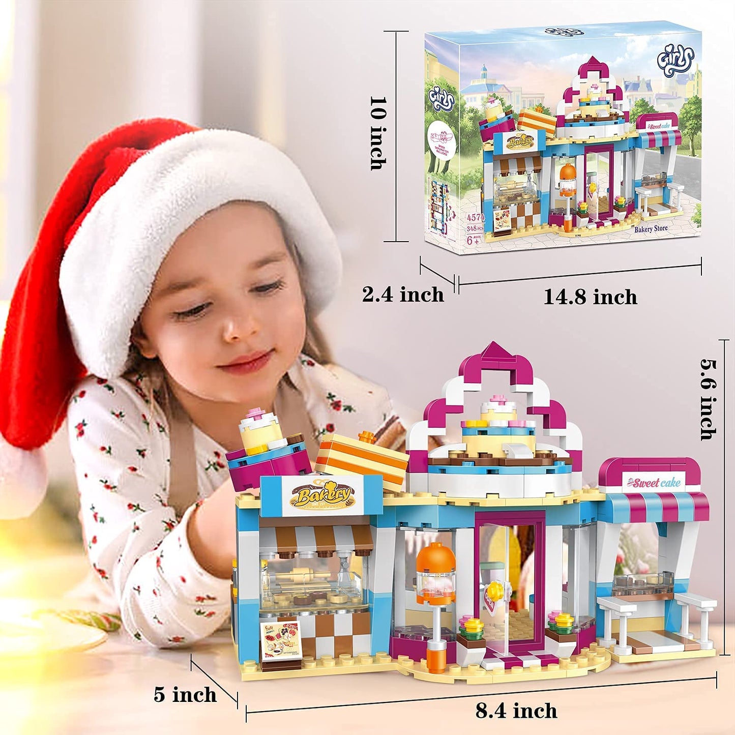 BRICK STORY Dream Girls Friends Bakery Building Sets 348 Pieces Cake Shop Baking Building Toys Dessert Store Construction Toys Christmas Birthday Gift for Kids Aged 6-12 and Up