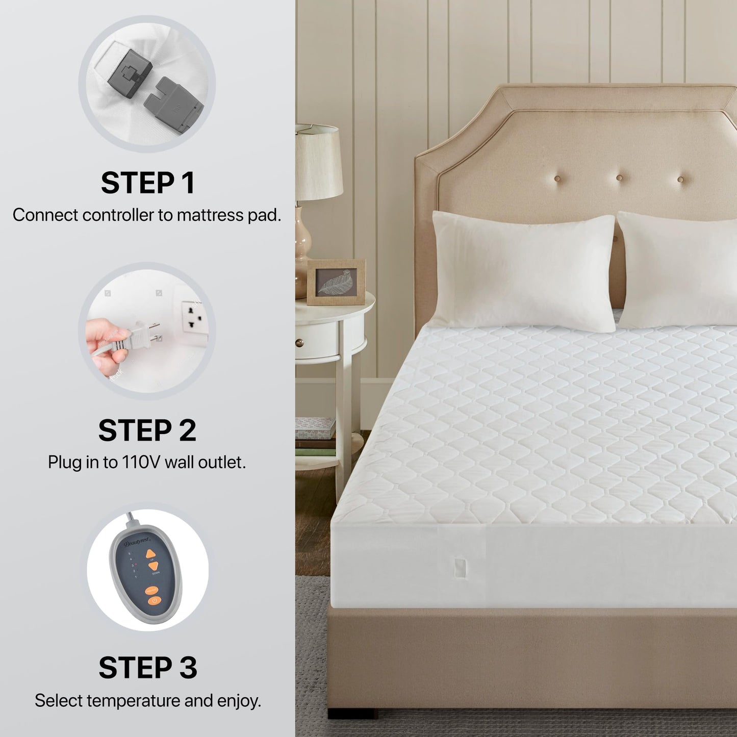 Beautyrest Heated Mattress Pad with 5 Heat Settings