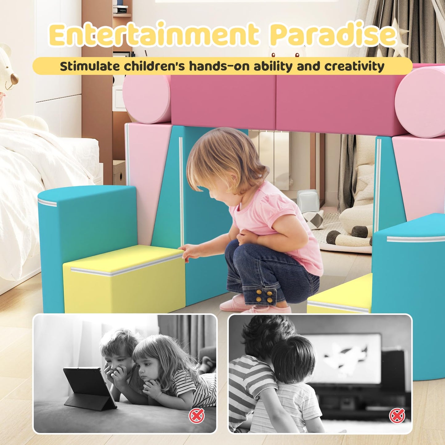 12PCS Kids Modular Play Couch Set
