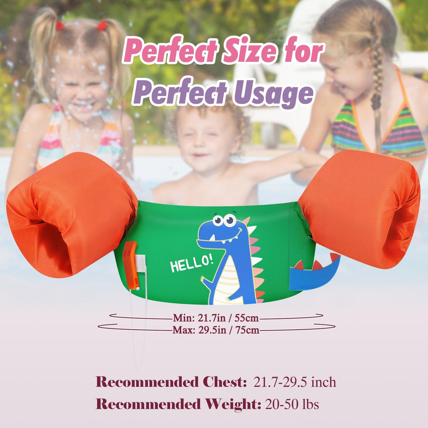 Kids Swimming Vest Floaties for 20-50 Lbs
