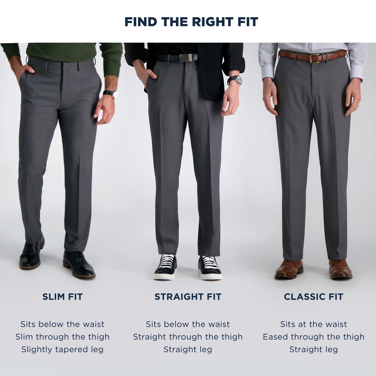 Haggar Men's Expandable-Waist Dress Pants 34W x 29L