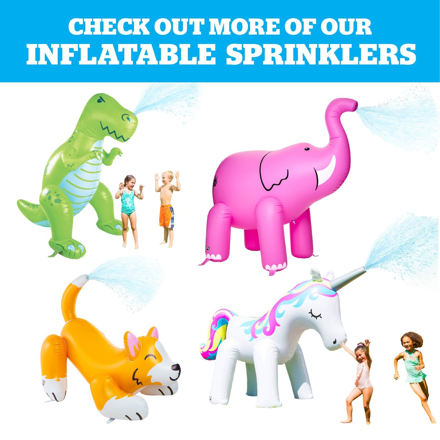 Giant Inflatable Giraffe Ring Sprinkler for Kids