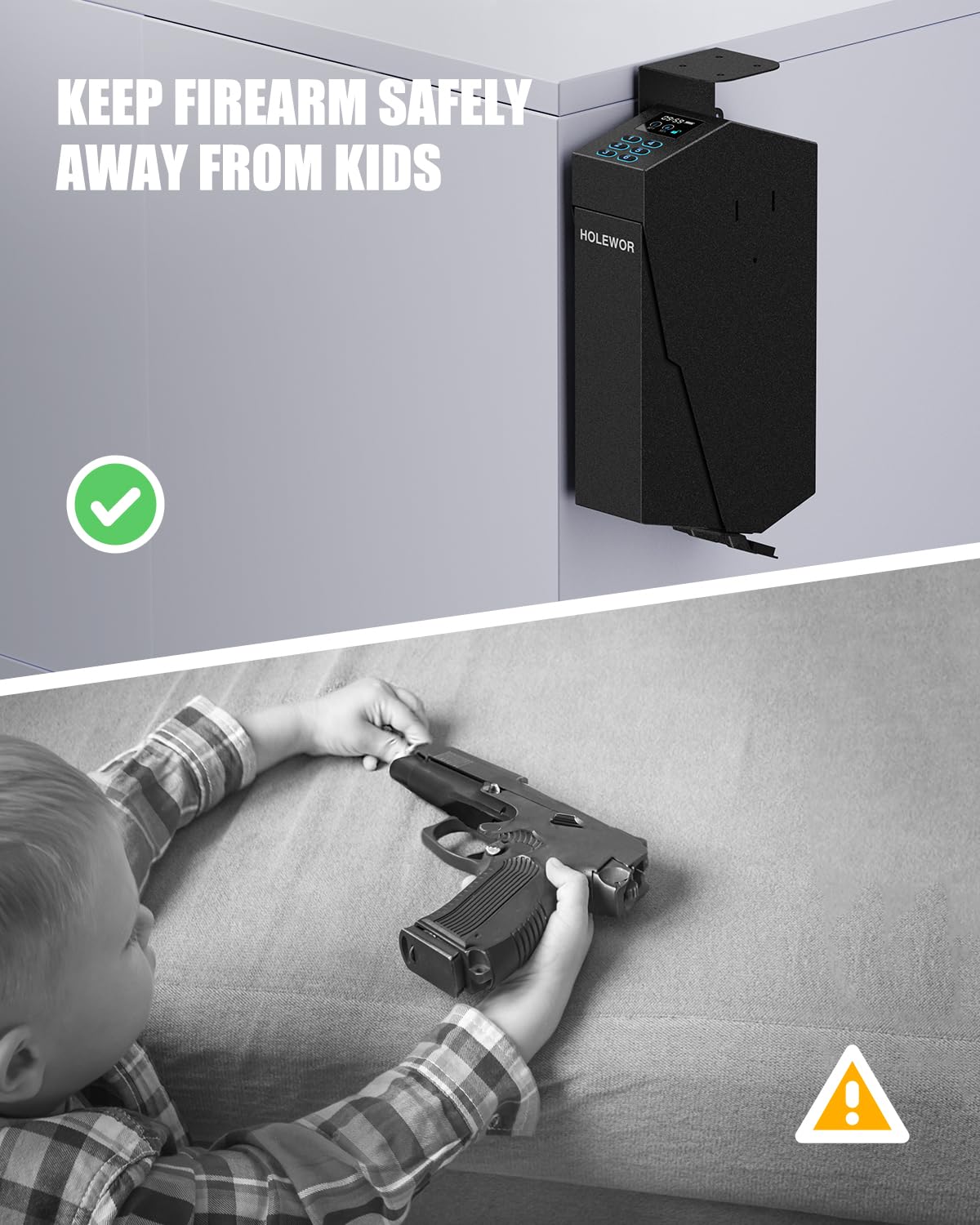 HOLEWOR Quick Access Pistol Safe for Bedside