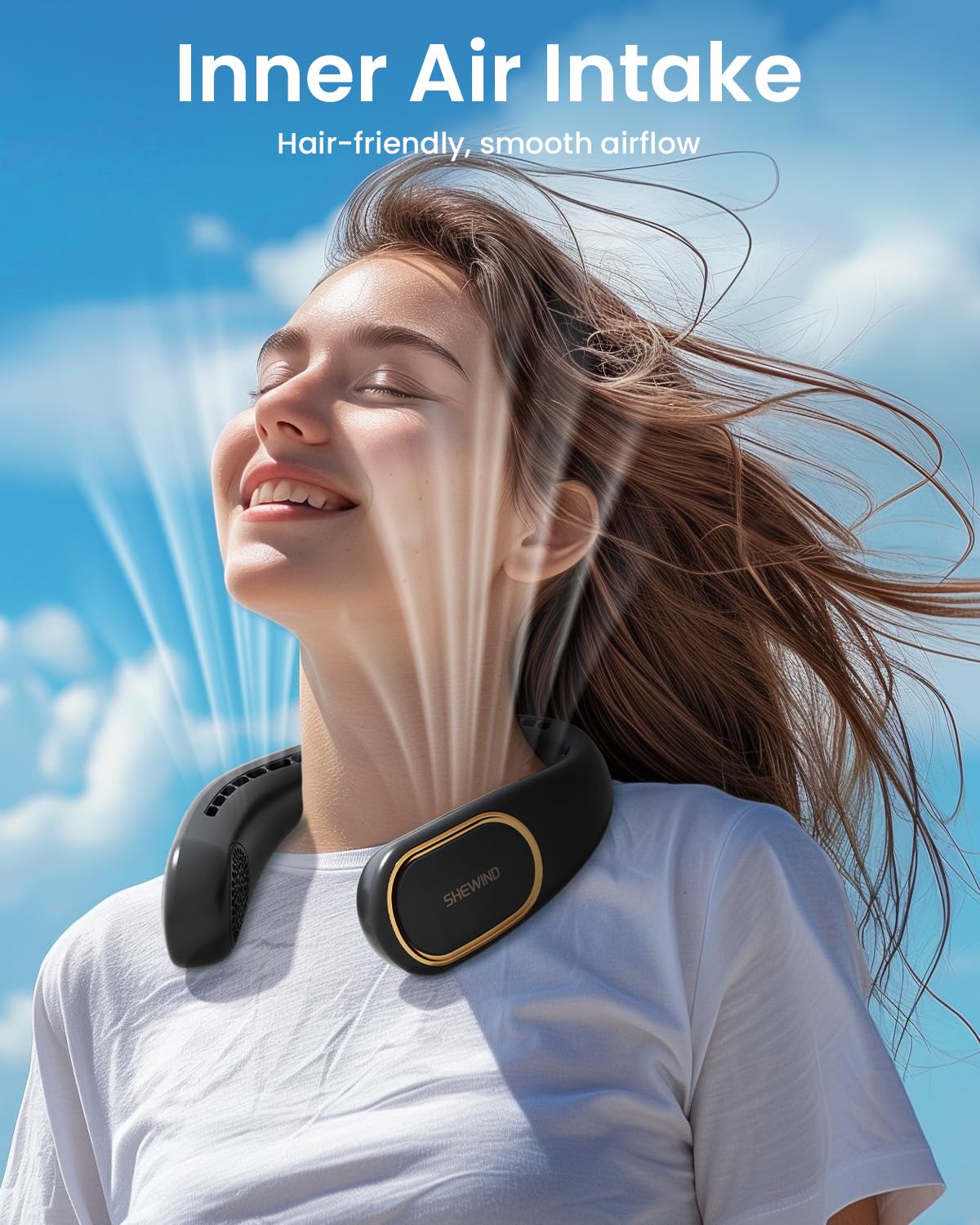 Portable Bladeless Neck Fan - 3 Speeds Rechargeable