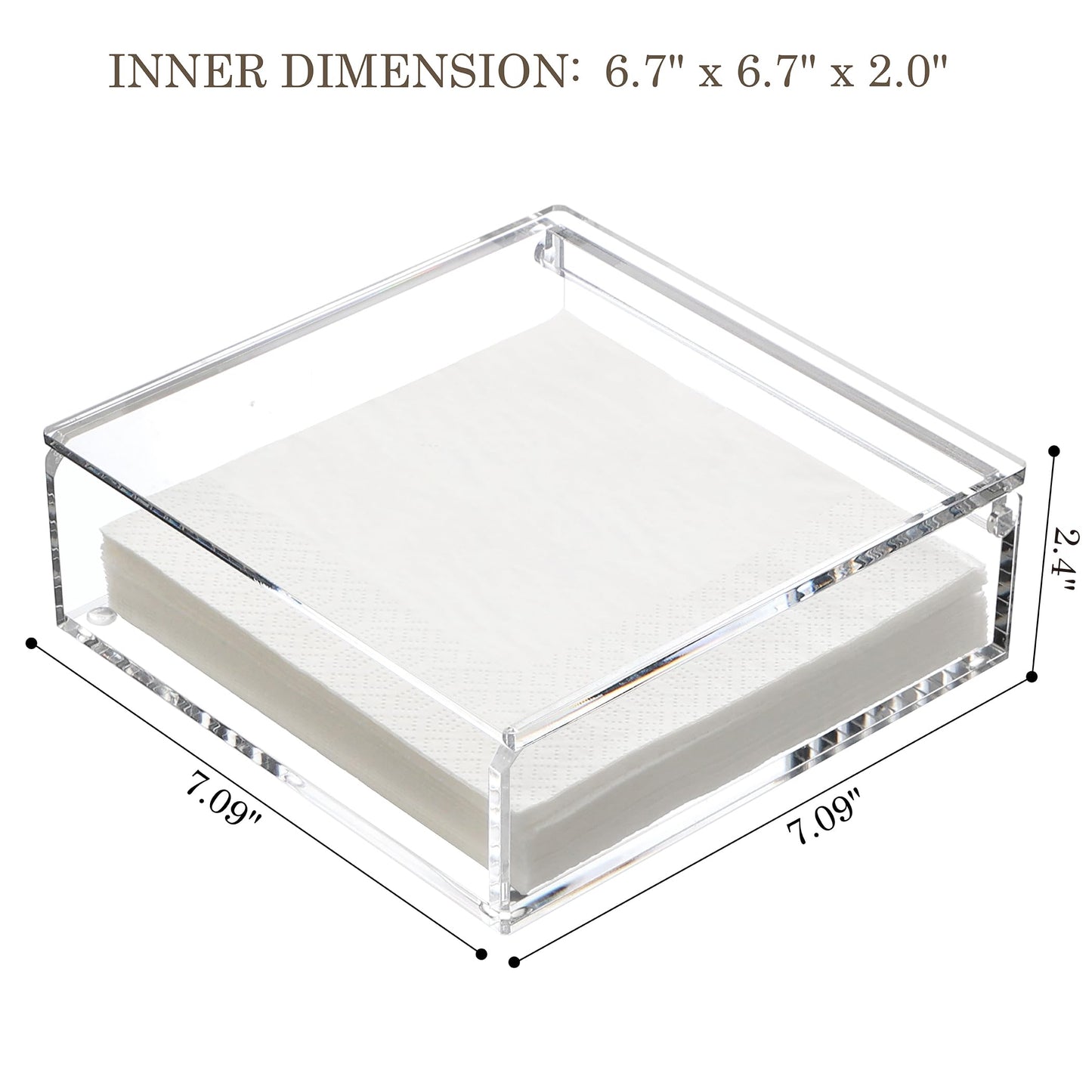 DINGHUO Acrylic Napkin Holder for Kitchen Decor