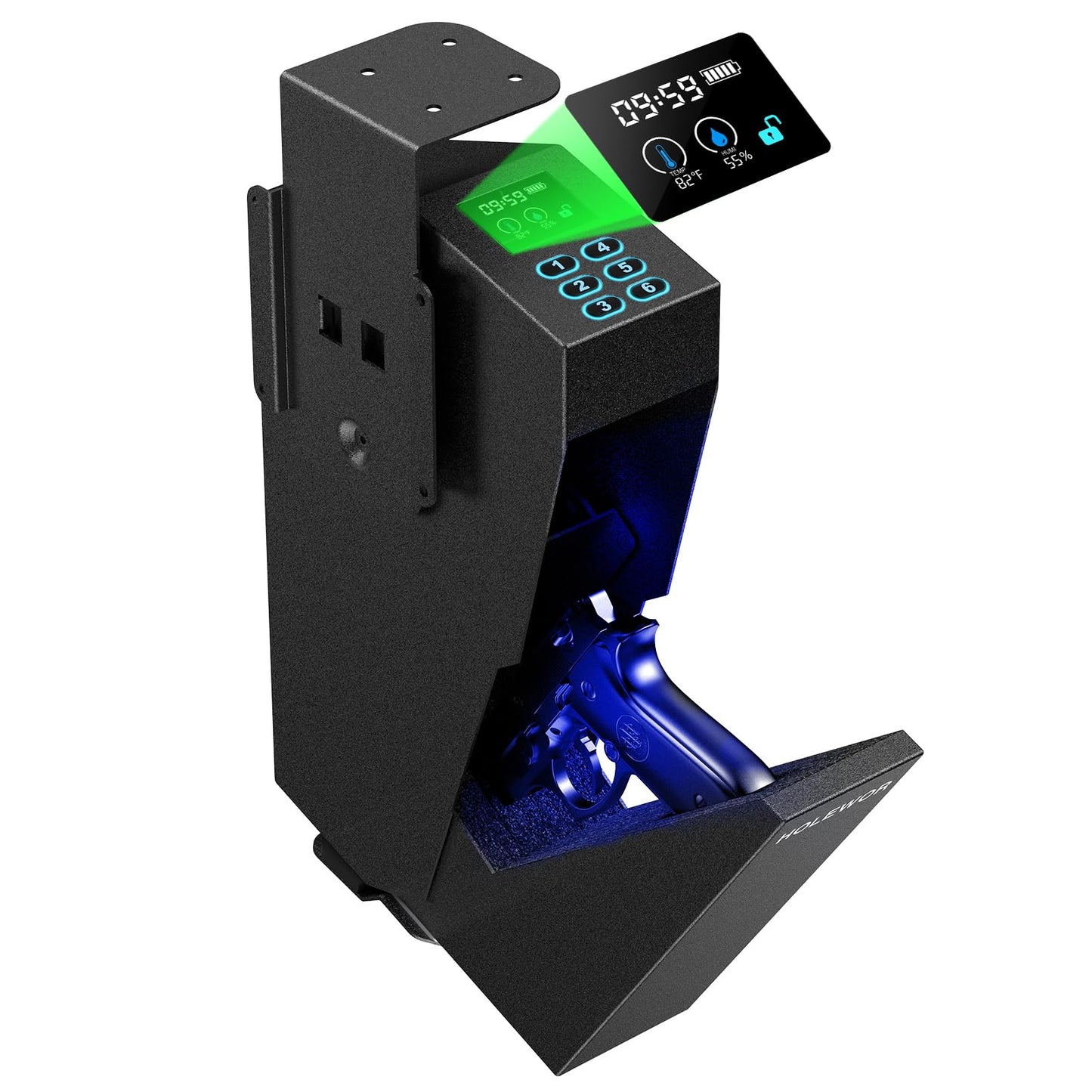 HOLEWOR Quick Access Pistol Safe for Bedside