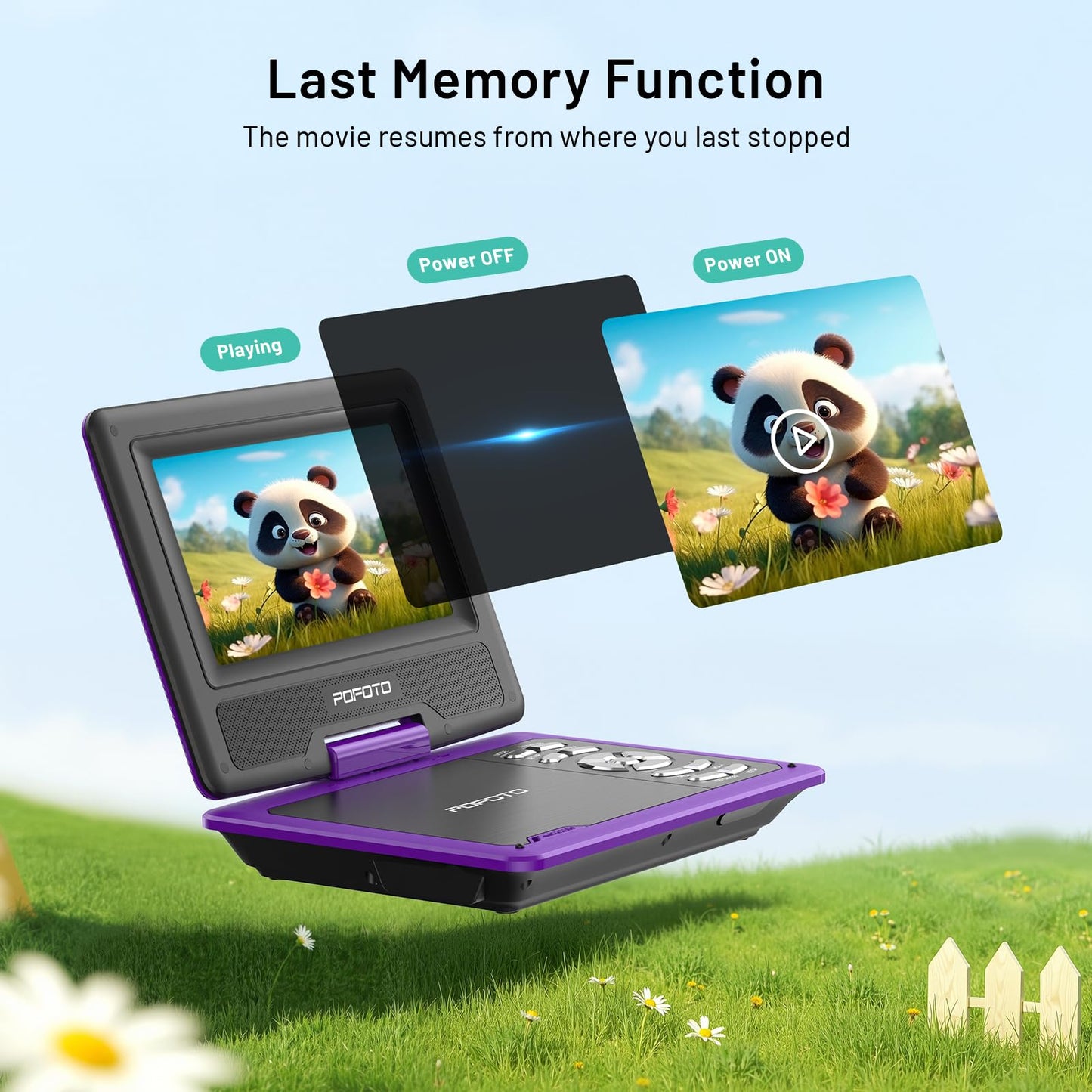 Portable DVD Player for Kids with Swivel Screen