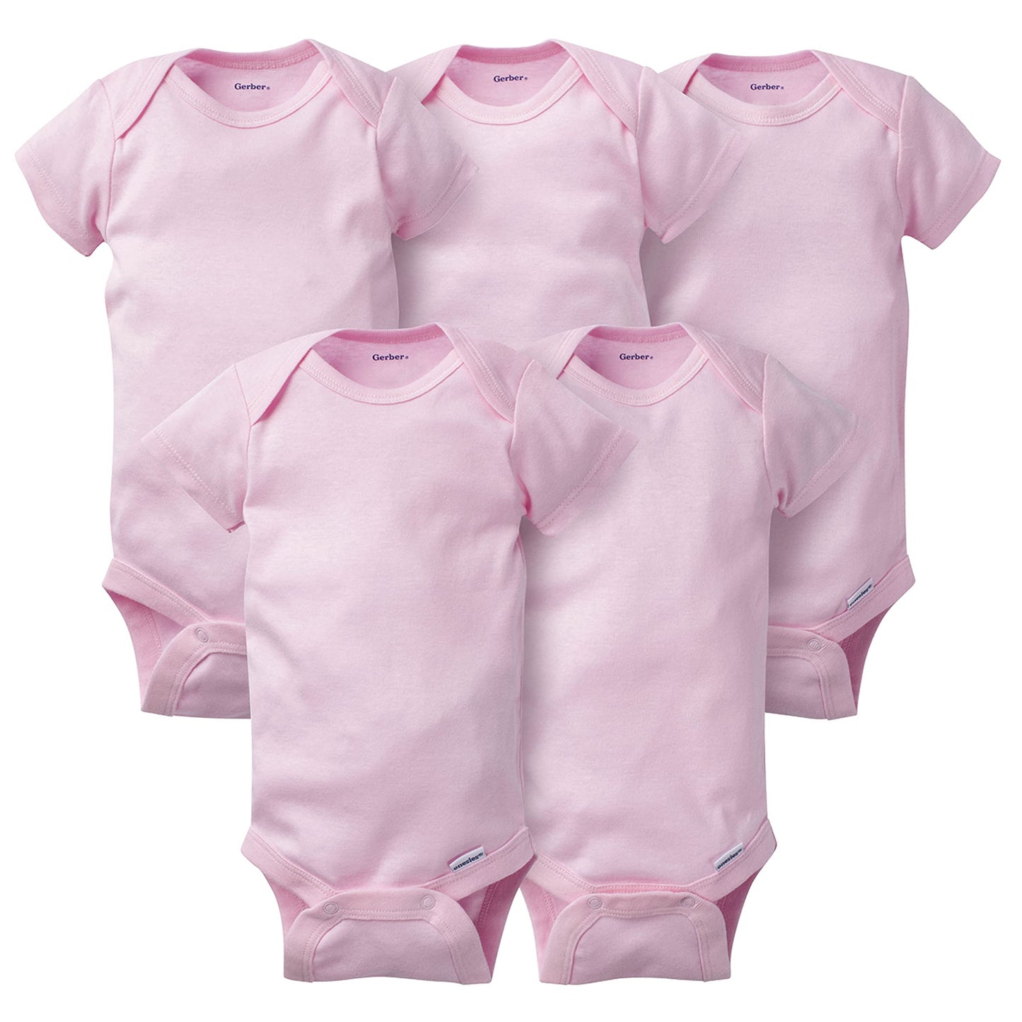 Gerber 5-Pack Baby Solid Pink Bodysuits