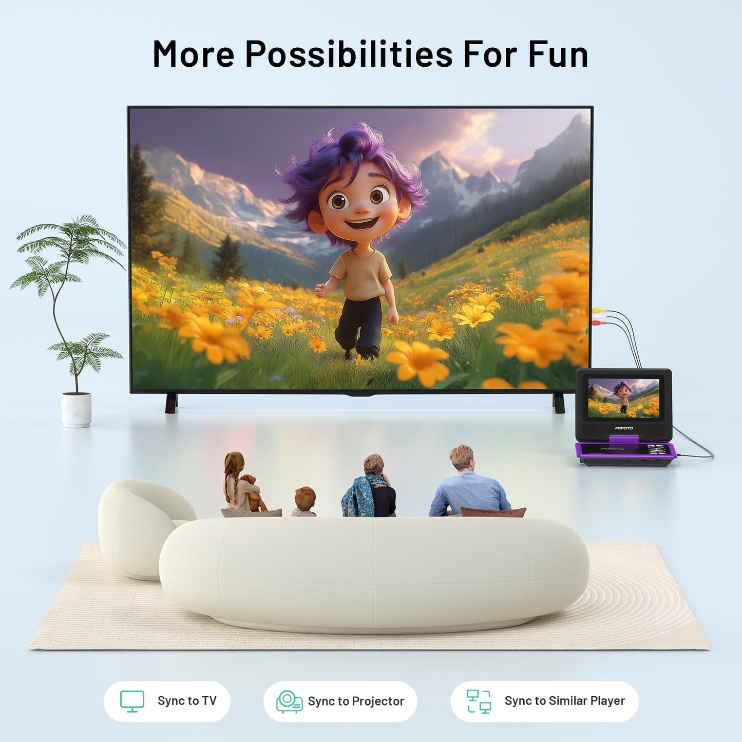 Portable DVD Player for Kids with Swivel Screen