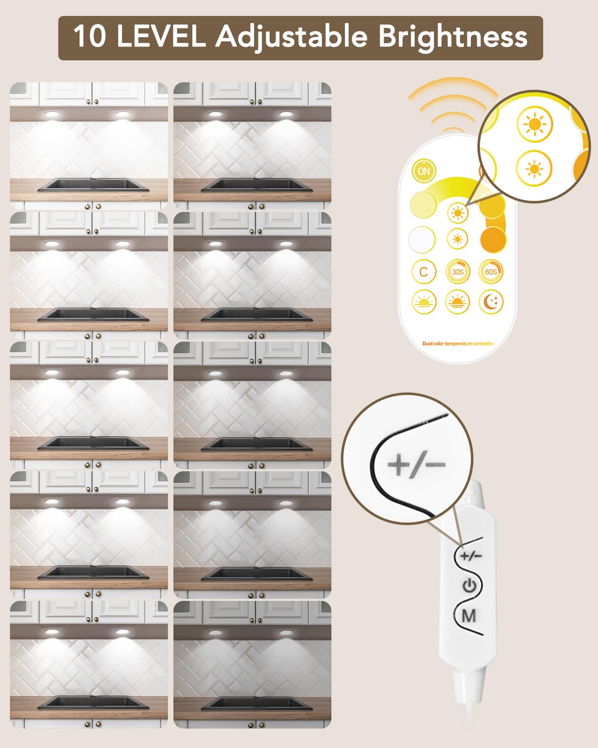 Dimmable Bluetooth LED Under Cabinet Lights