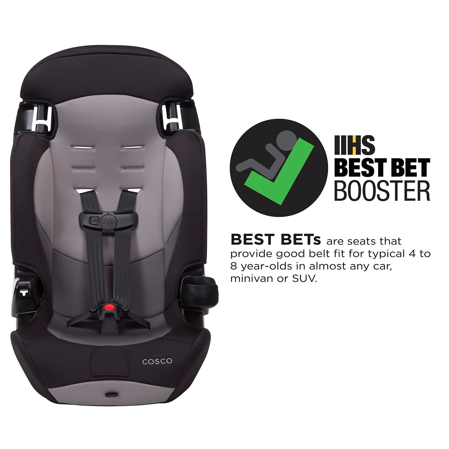 Cosco 2-in-1 Toddler Booster Car Seat, Rainbow