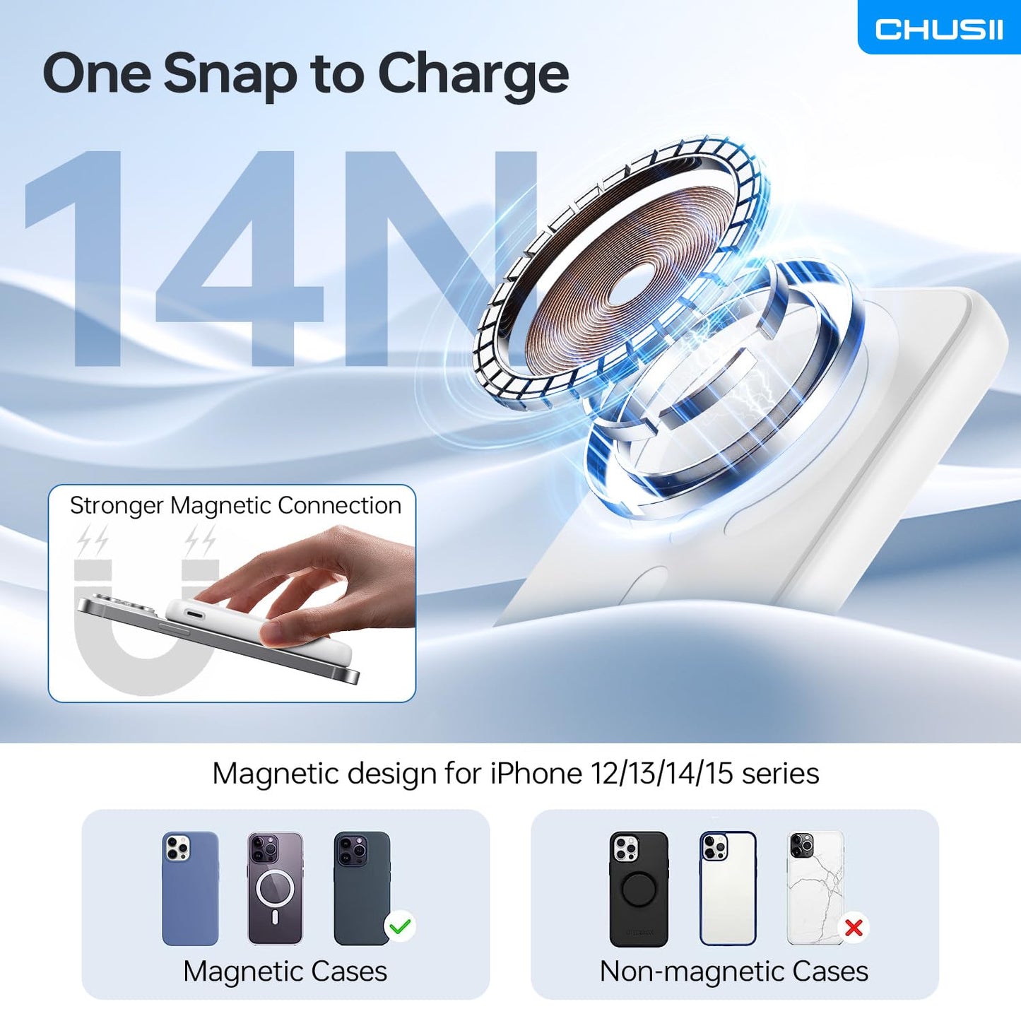 12000mAh MagSafe Wireless Power Bank with Stand