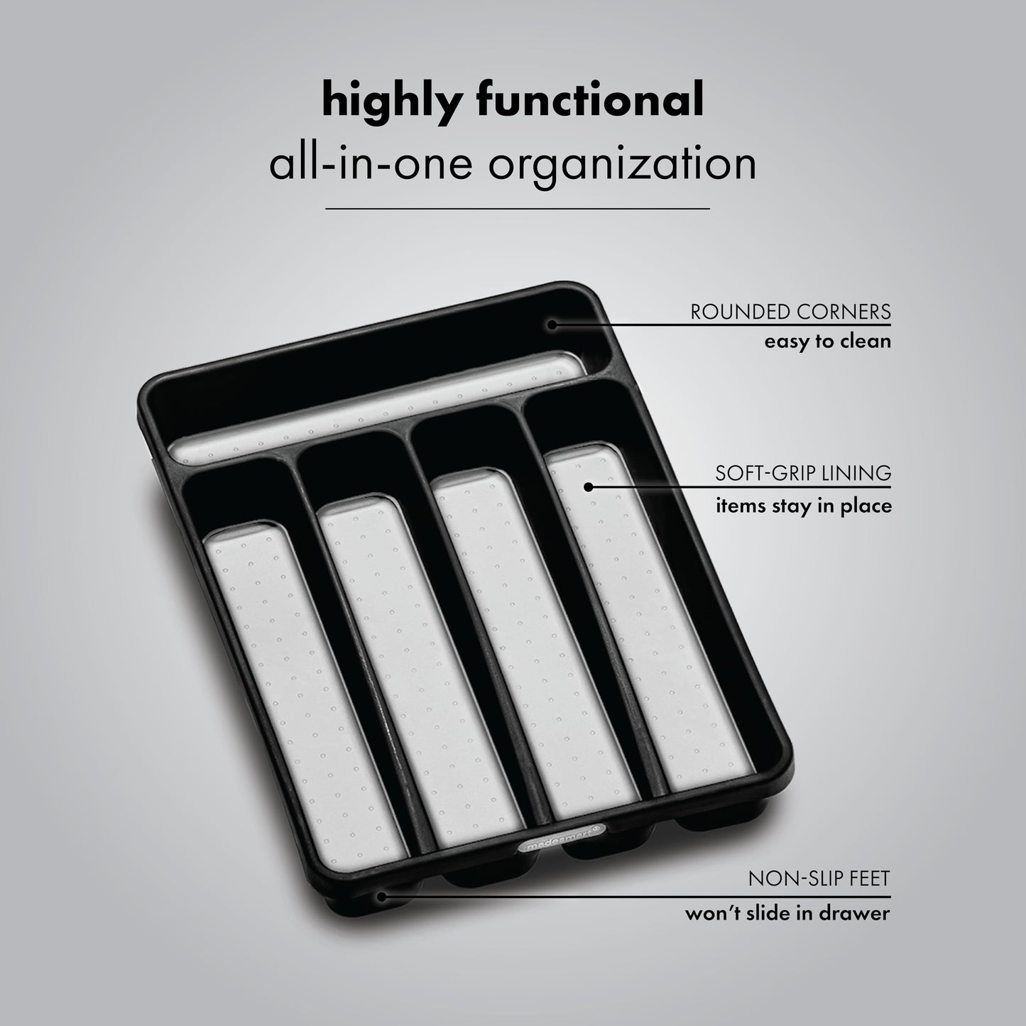 madesmart Mini Silverware Tray with Soft Grip