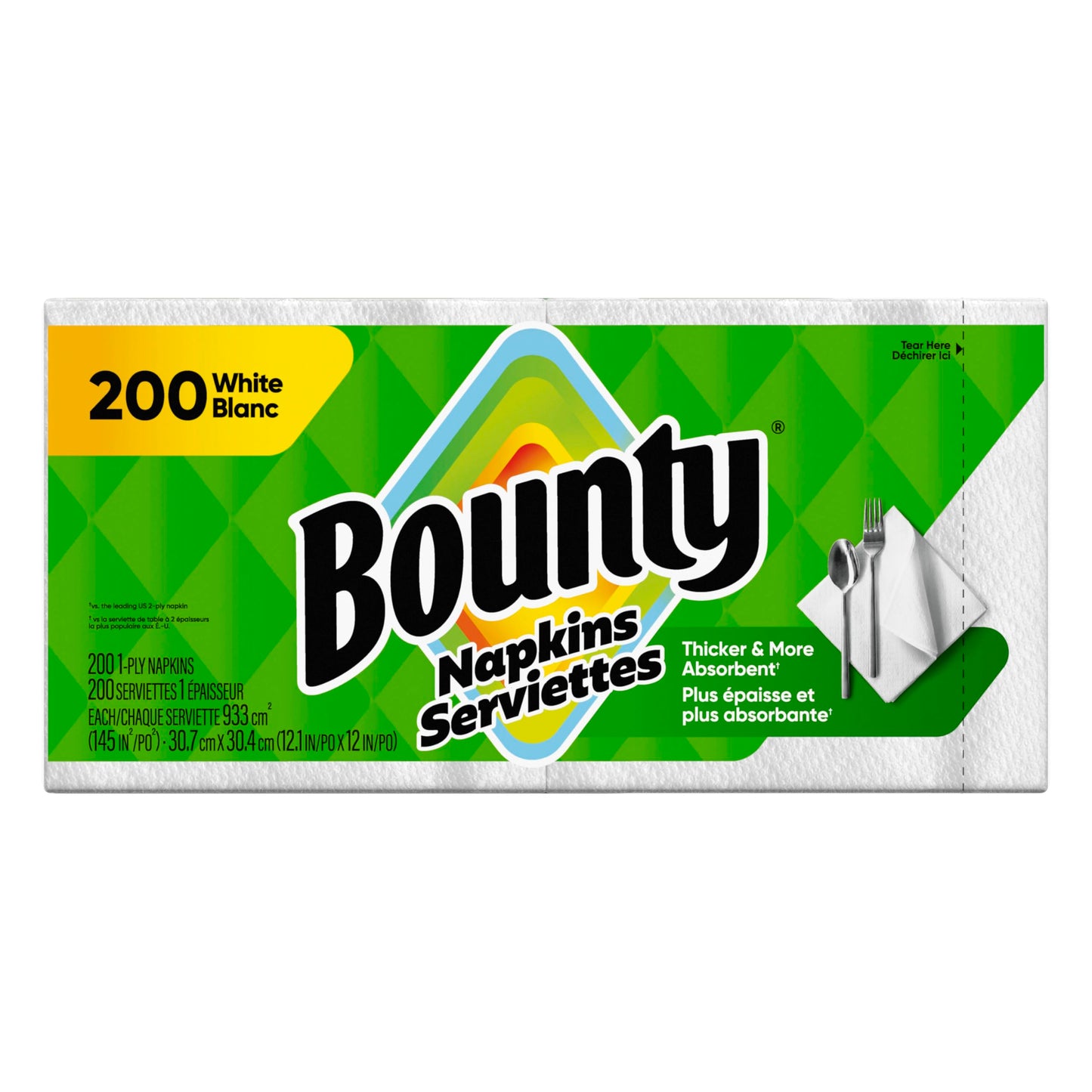 Bounty White Paper Napkins, 200 Count