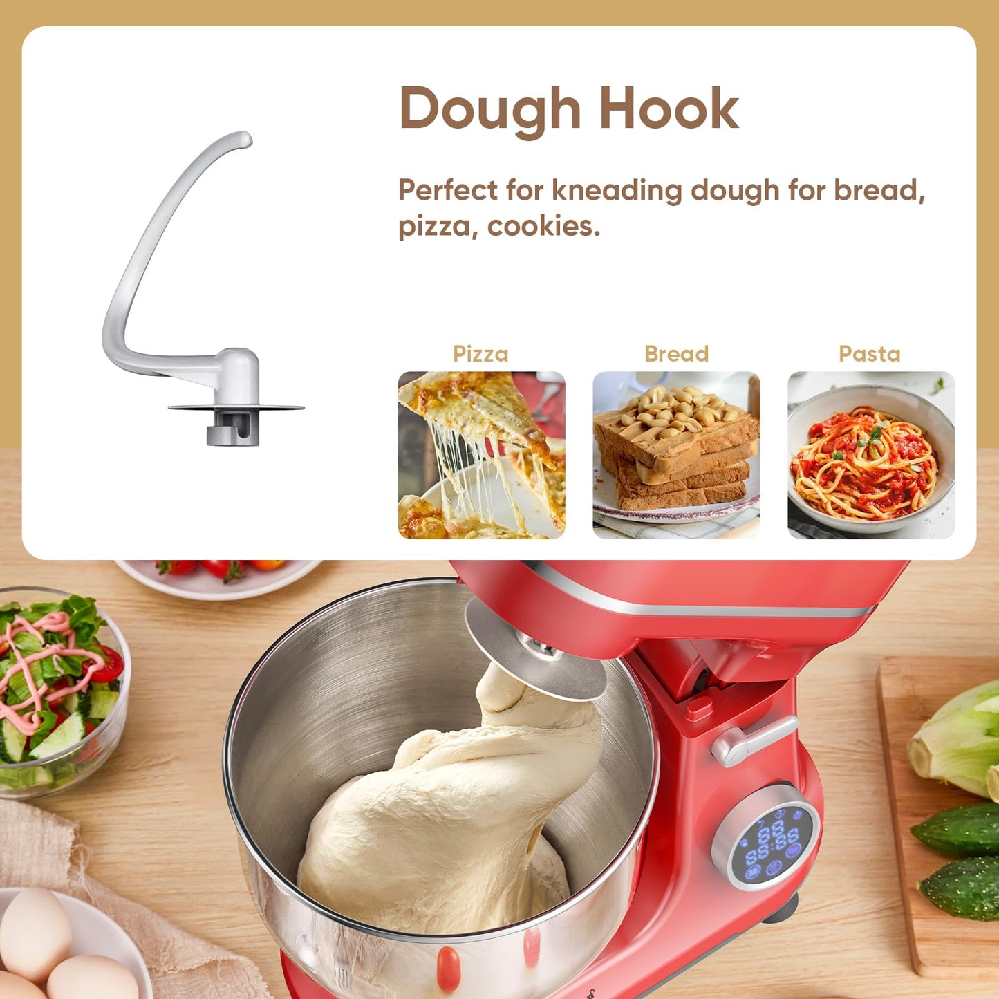 Biolomix 1200W 11-Speed Stand Mixer with Accessories