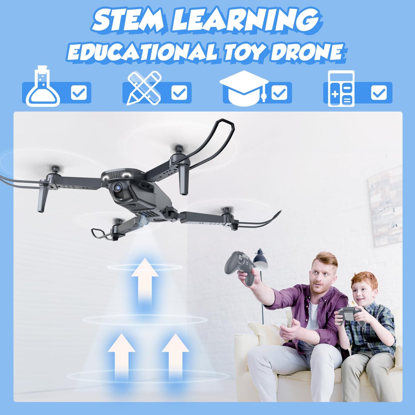 NEHEME NH525 Foldable Drones with 1080P HD Camera for Adults, RC Quadcopter WiFi FPV Live Video, Altitude Hold, Headless Mode, One Key Take Off Kids or Beginners 2 Batteries, Upgraded Version