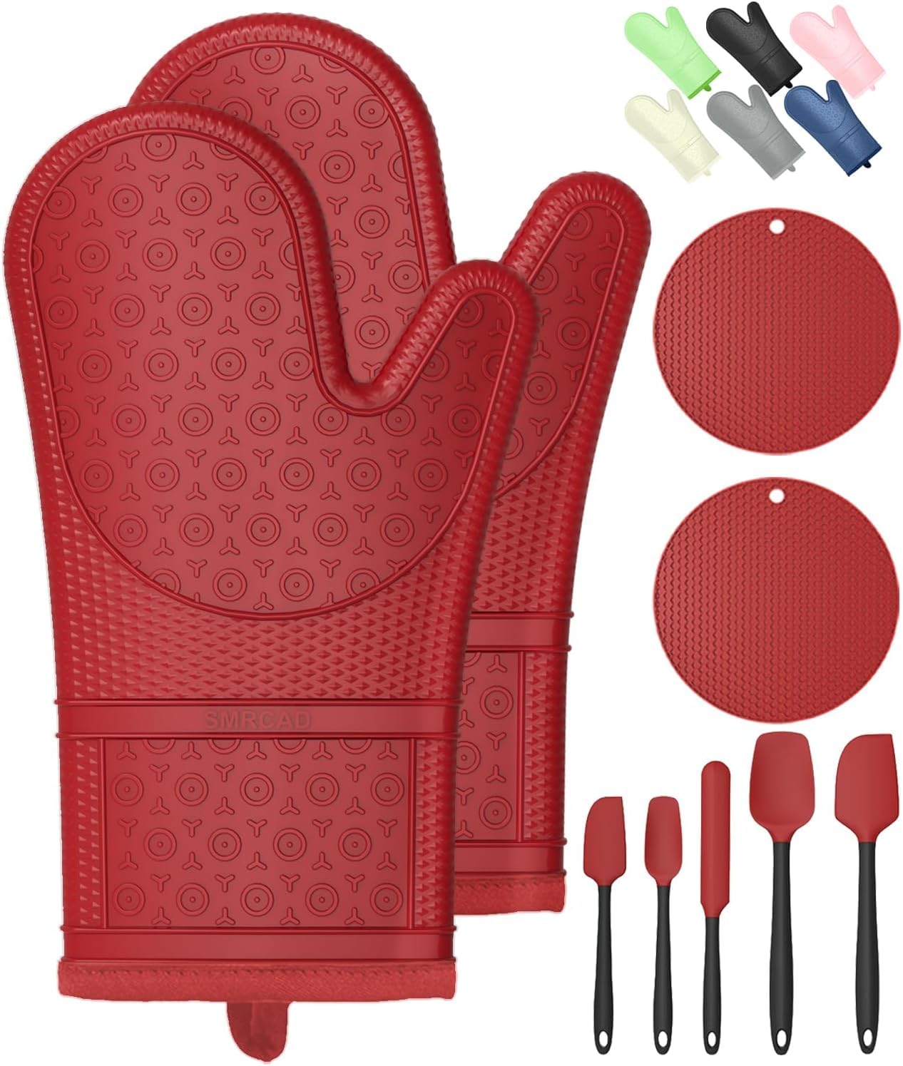 Oven Mitts and Silicone Spatulas Set