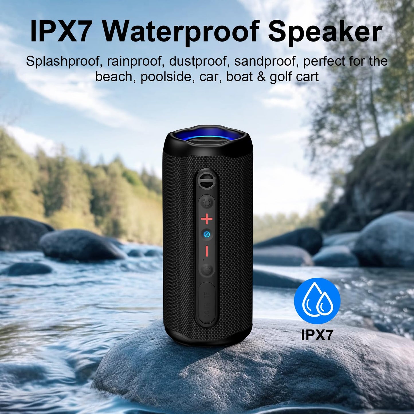 Bluetooth Portable Speaker with 16W Stereo Sound