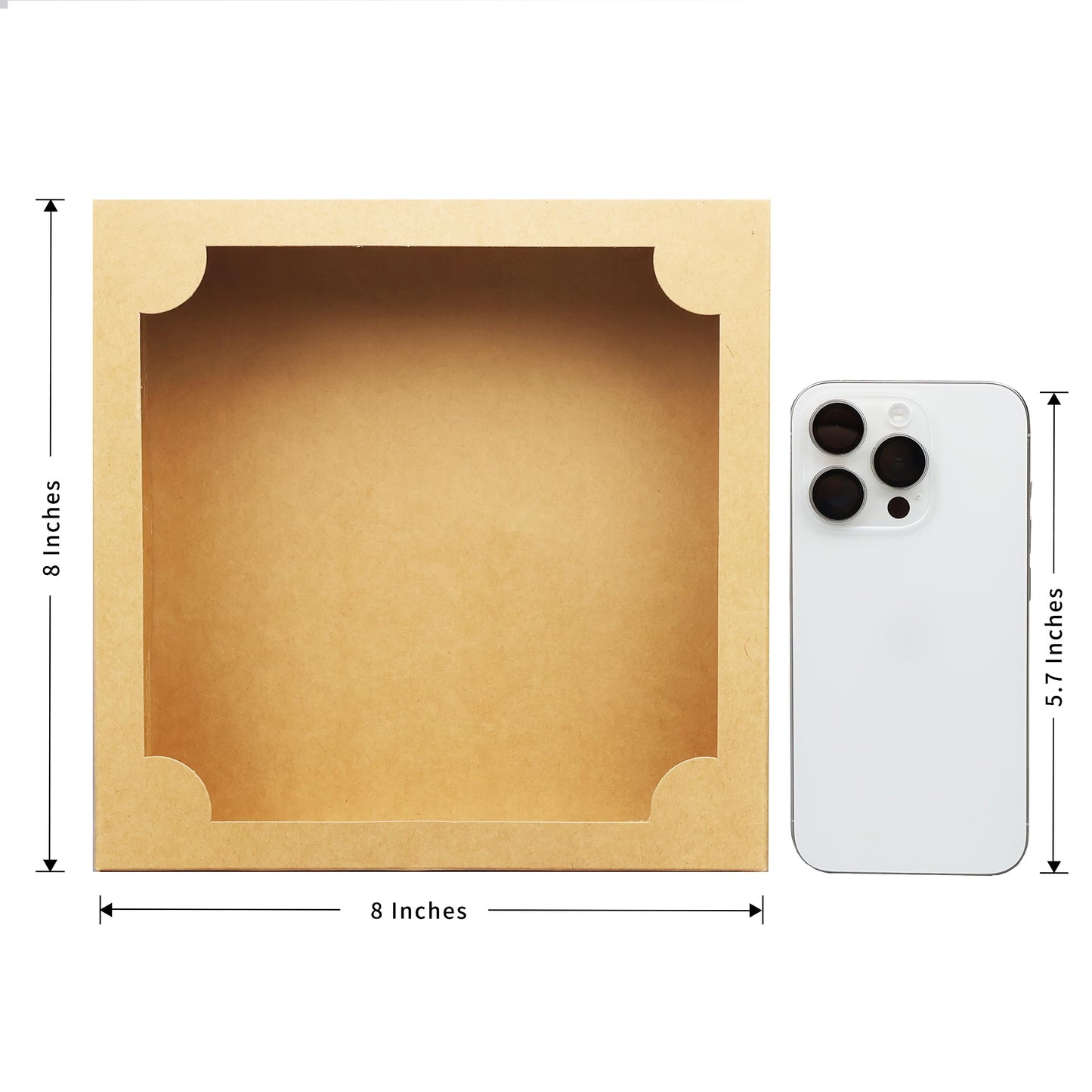 Brown Bakery Boxes with Window, 50pcs 8x8x2.5"