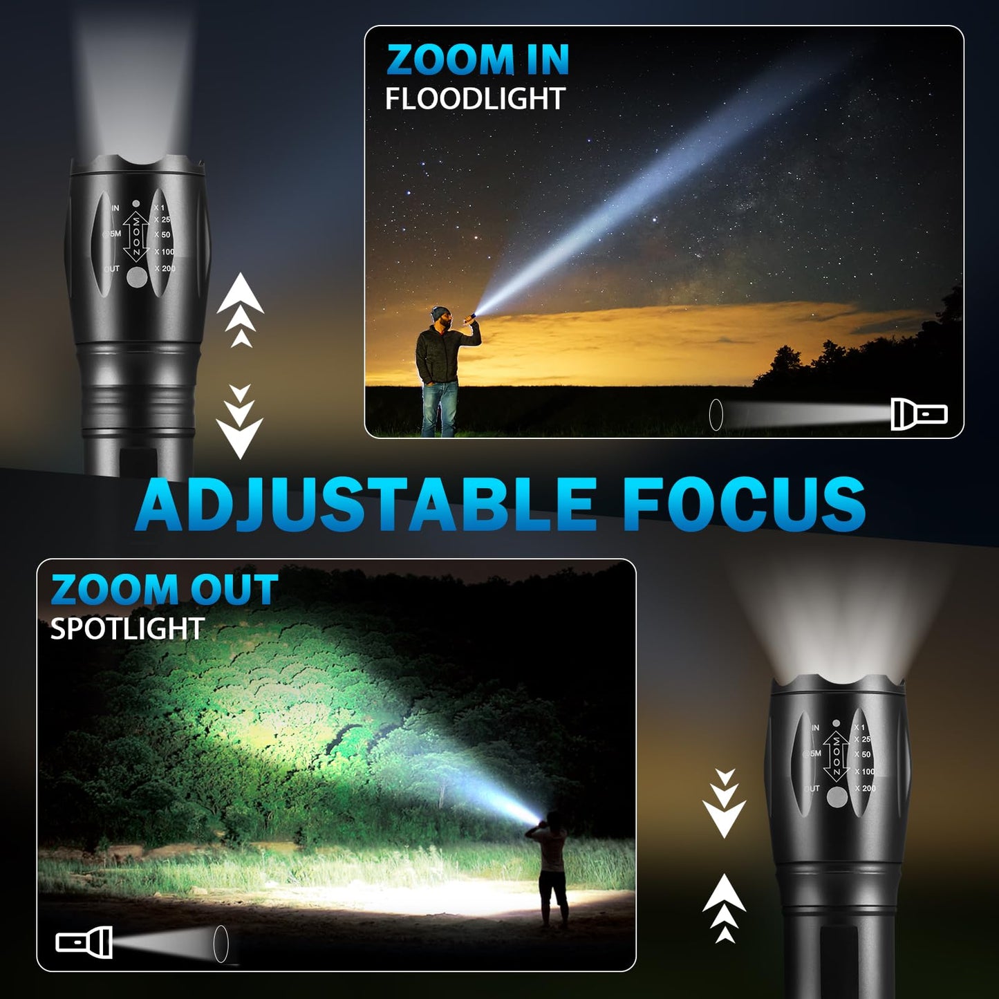 6 Pack High Lumens LED Tactical Flashlights