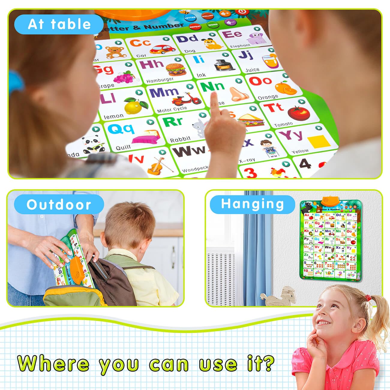 Learning Alphabet Toys for Toddlers - Interactive Chart