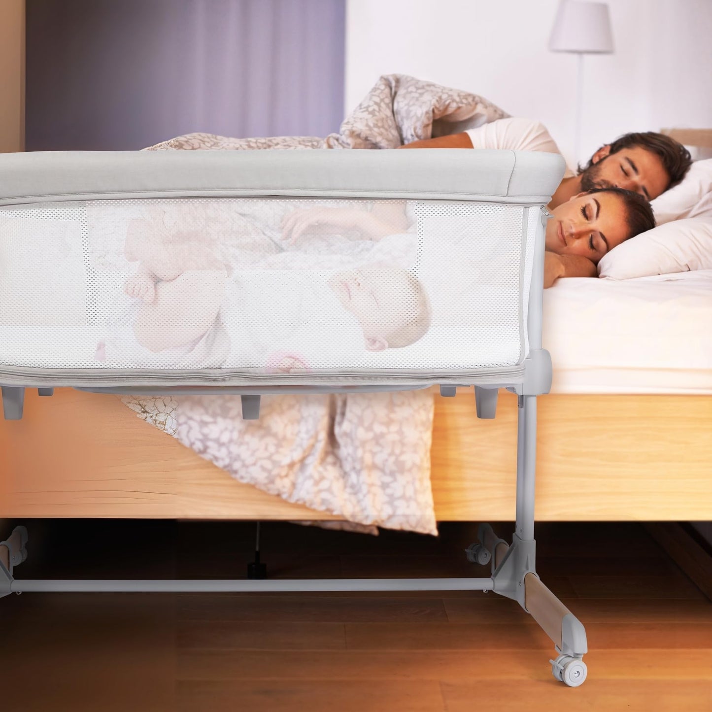 Baby Bassinet Bedside Sleeper with Adjustable Height