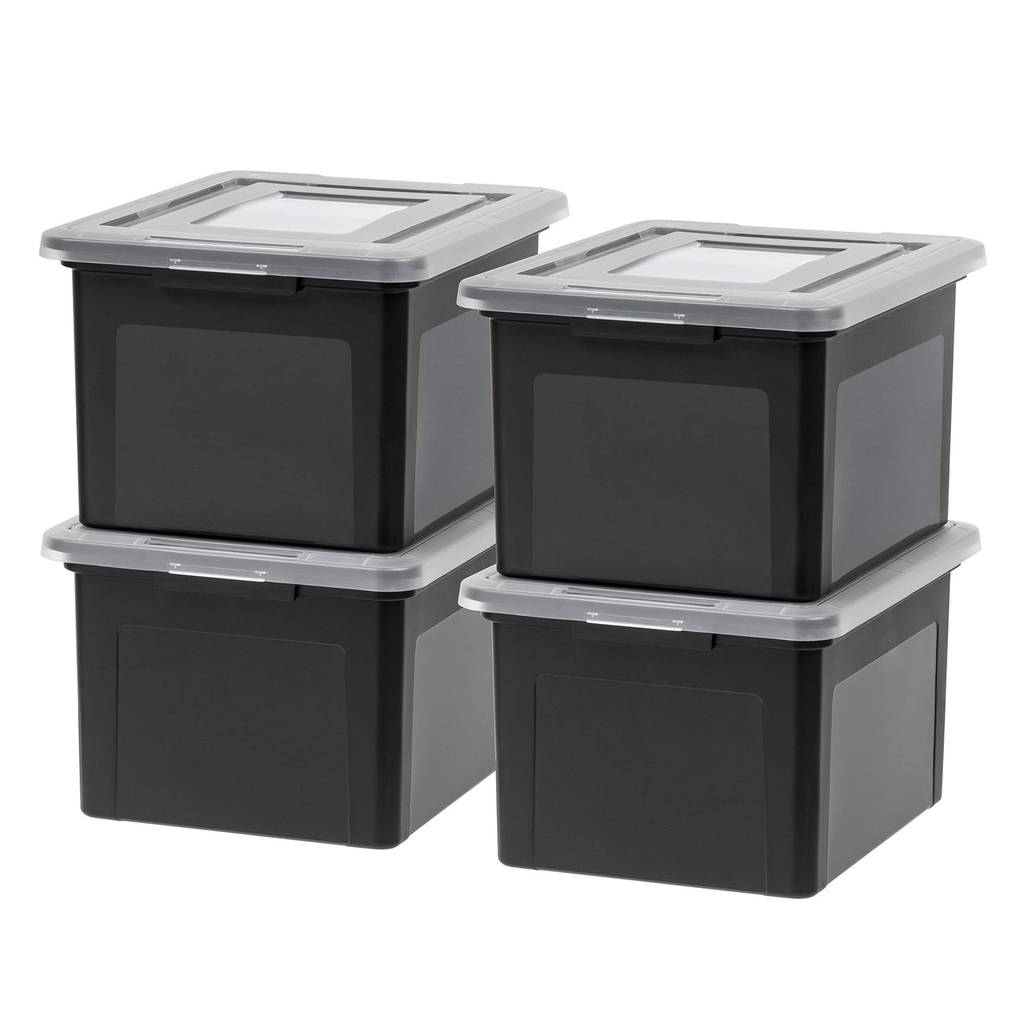 IRIS 4-Pack Plastic File Box Organizer