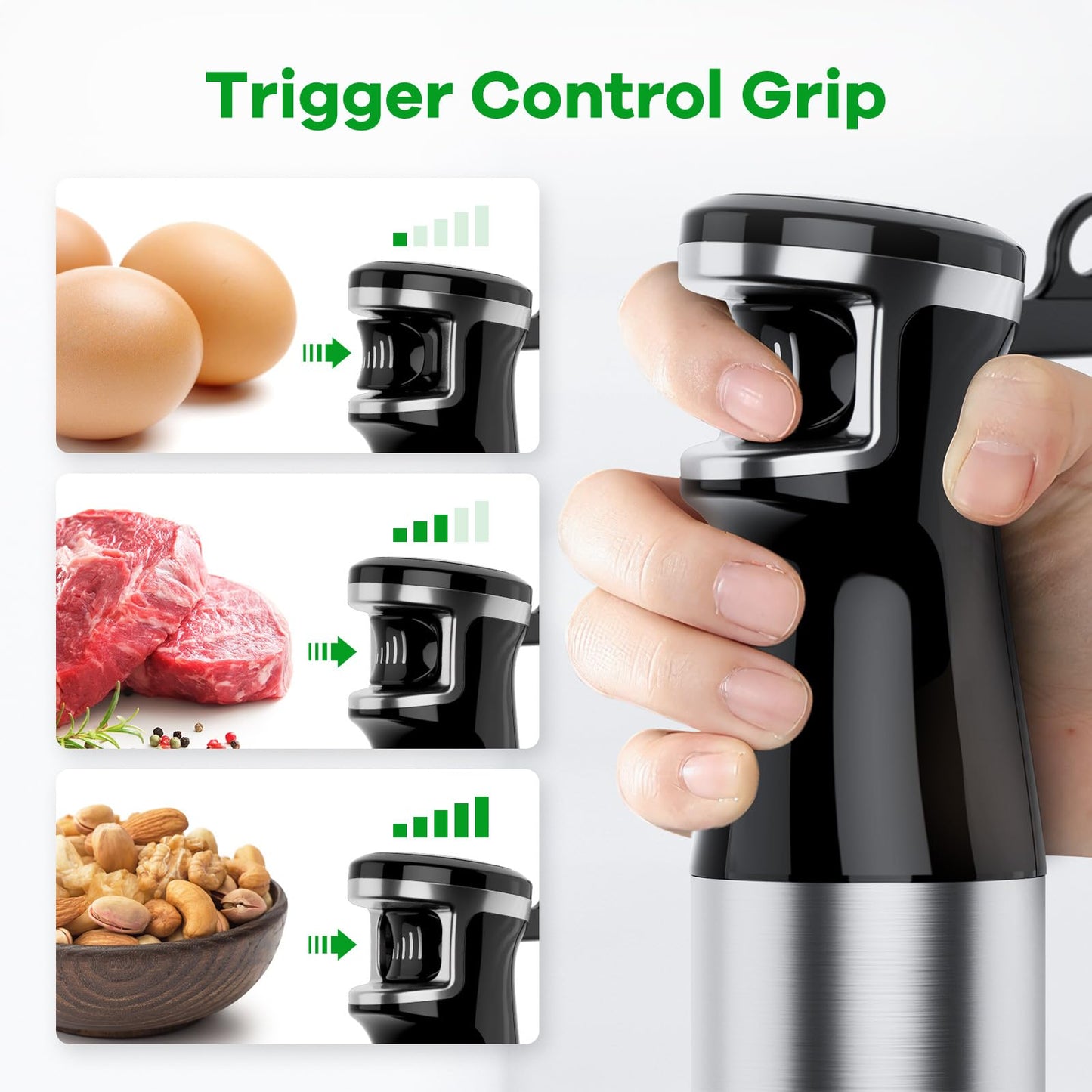 Handheld Immersion Blender Set with Chopper and Whisk