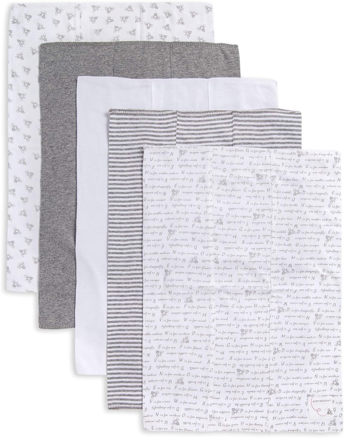 Burt's Bees Baby Organic Cotton Burp Cloths 5-Pack