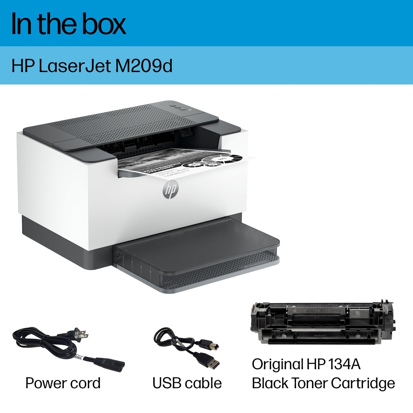 HP LaserJet M209d Black & White Printer
