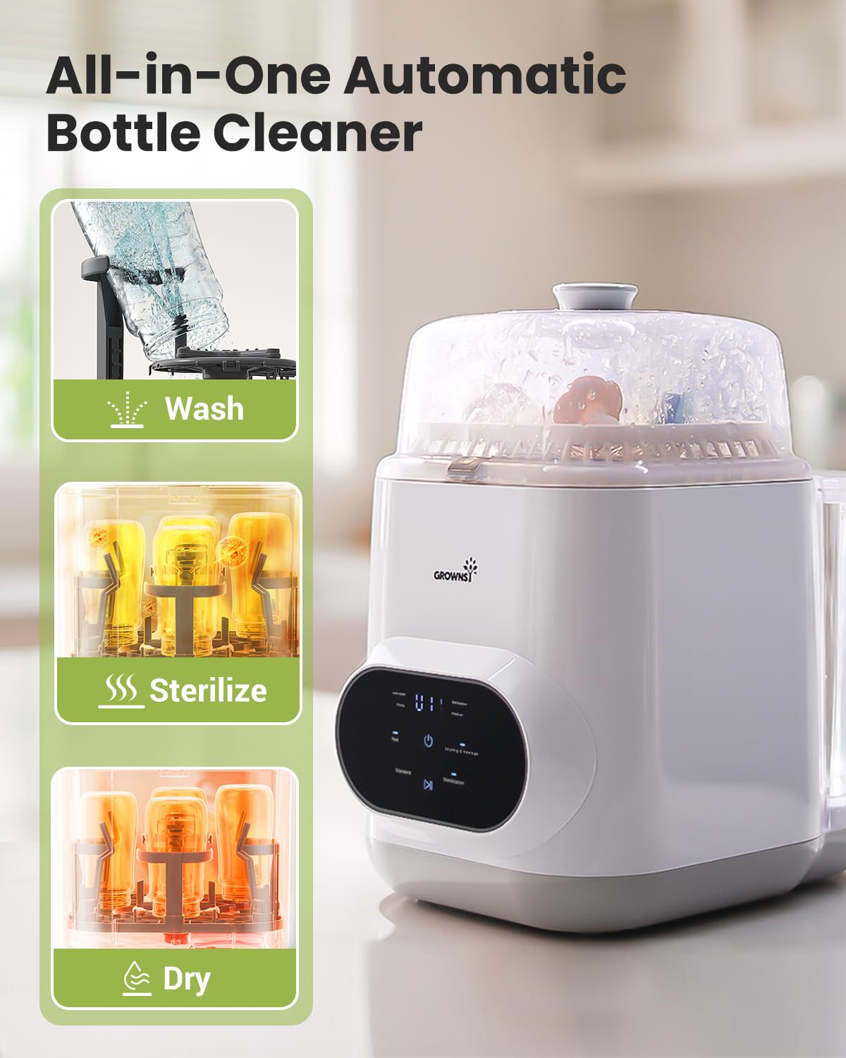 Grownsy Bottle Washer and Sterilizer Pro