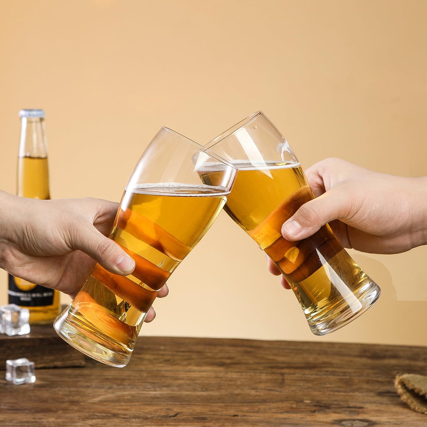 Beer Glasses Set of 4, 17 OZ Pilsner