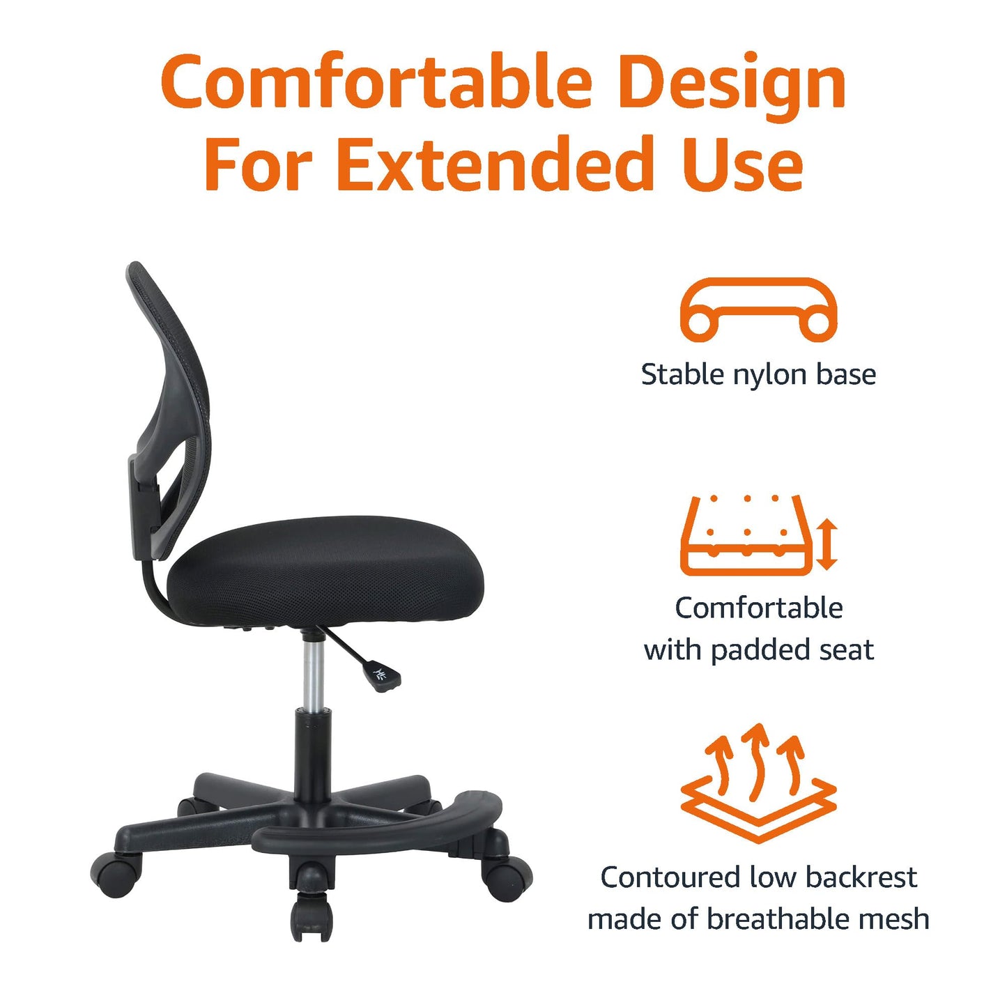 Kids Adjustable Low-Back Swivel Desk Chair