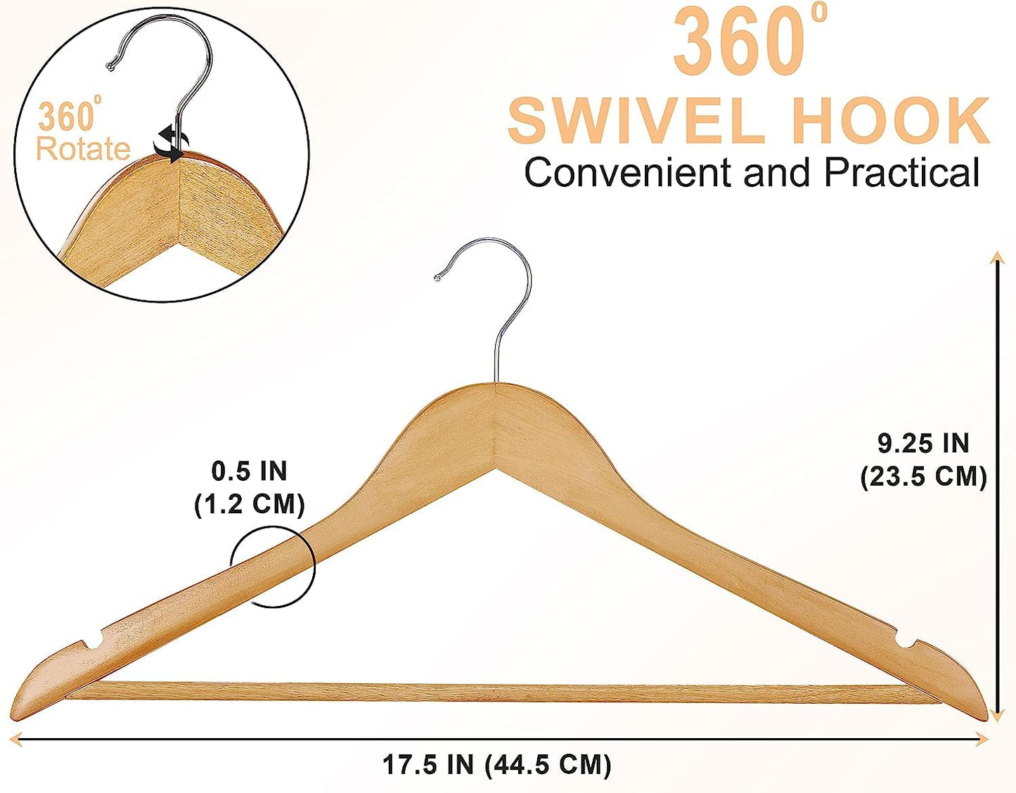 20 Pack Utopia Home Wooden Coat Hangers