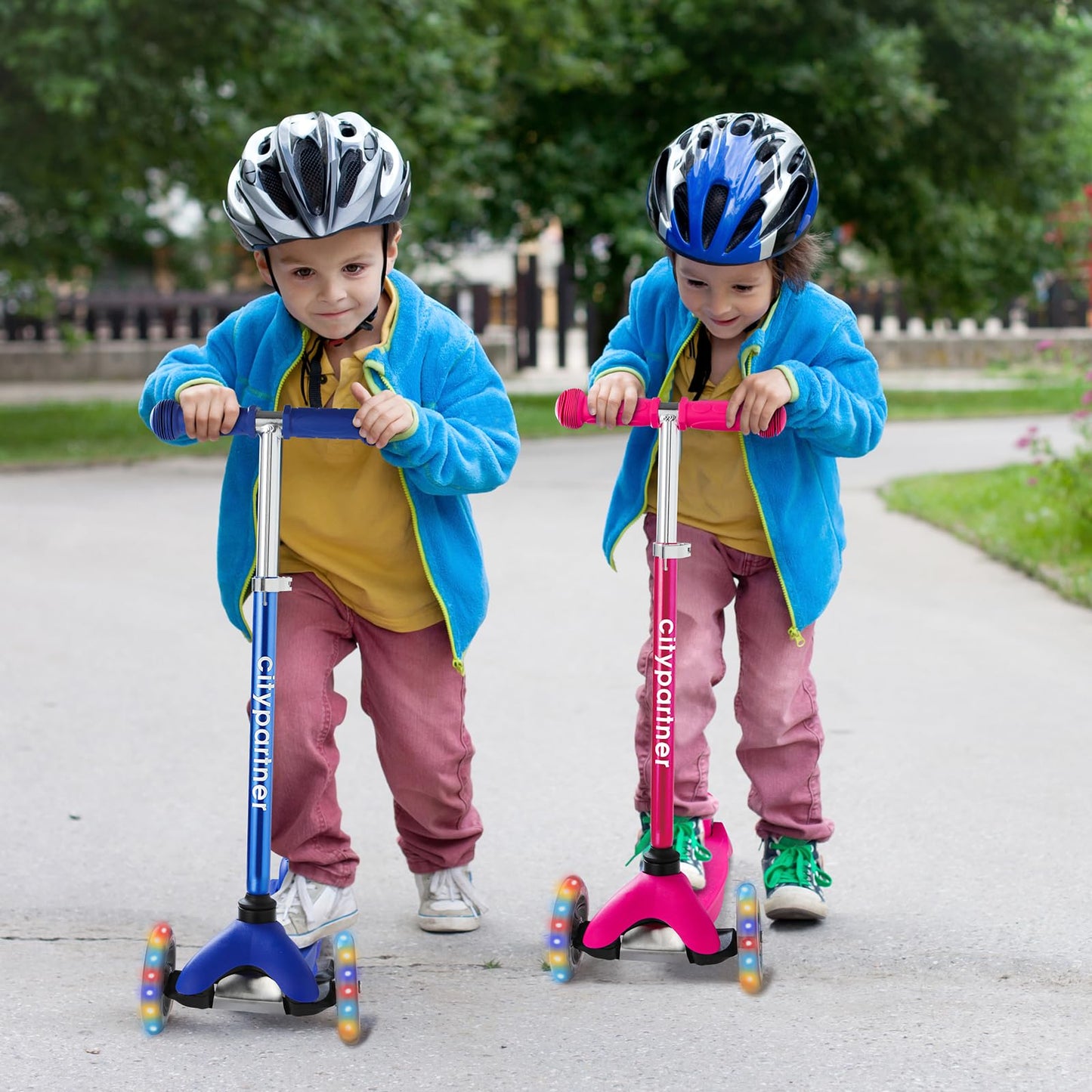 Kids 3-Wheel Kick Scooter with LED Wheels