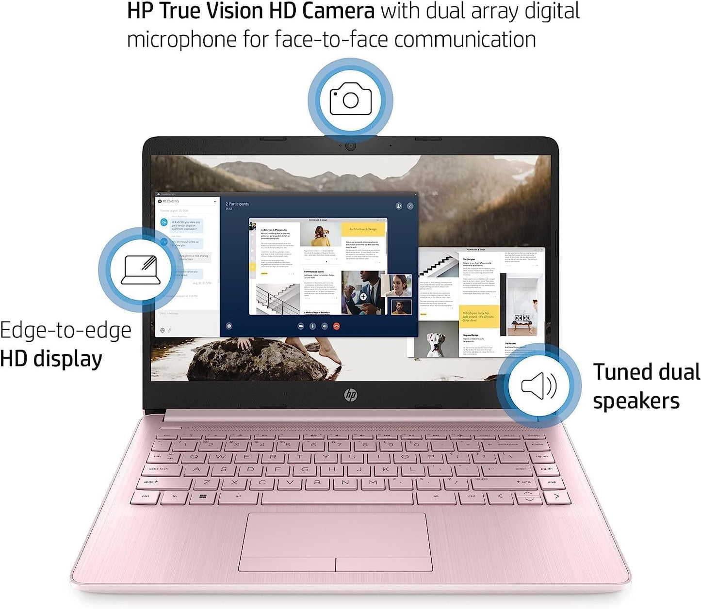 HP 14" Laptop Ultral Light for Students and Business, Quad-Core Intel Celeron Processor, 16GB RAM, 256GB Storage (128GB eMMC + 128GB Ghost Manta SD Card), HDMI, WiFi, USB-A&C, Win 11