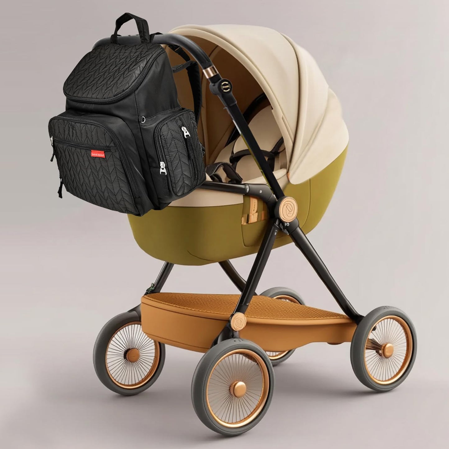 Bebamour Diaper Backpack with Changing Pad & Insulated Bag
