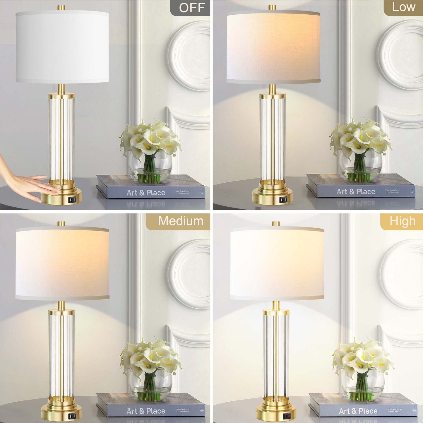 2 Pack Touch Control Dimmable Table Lamps