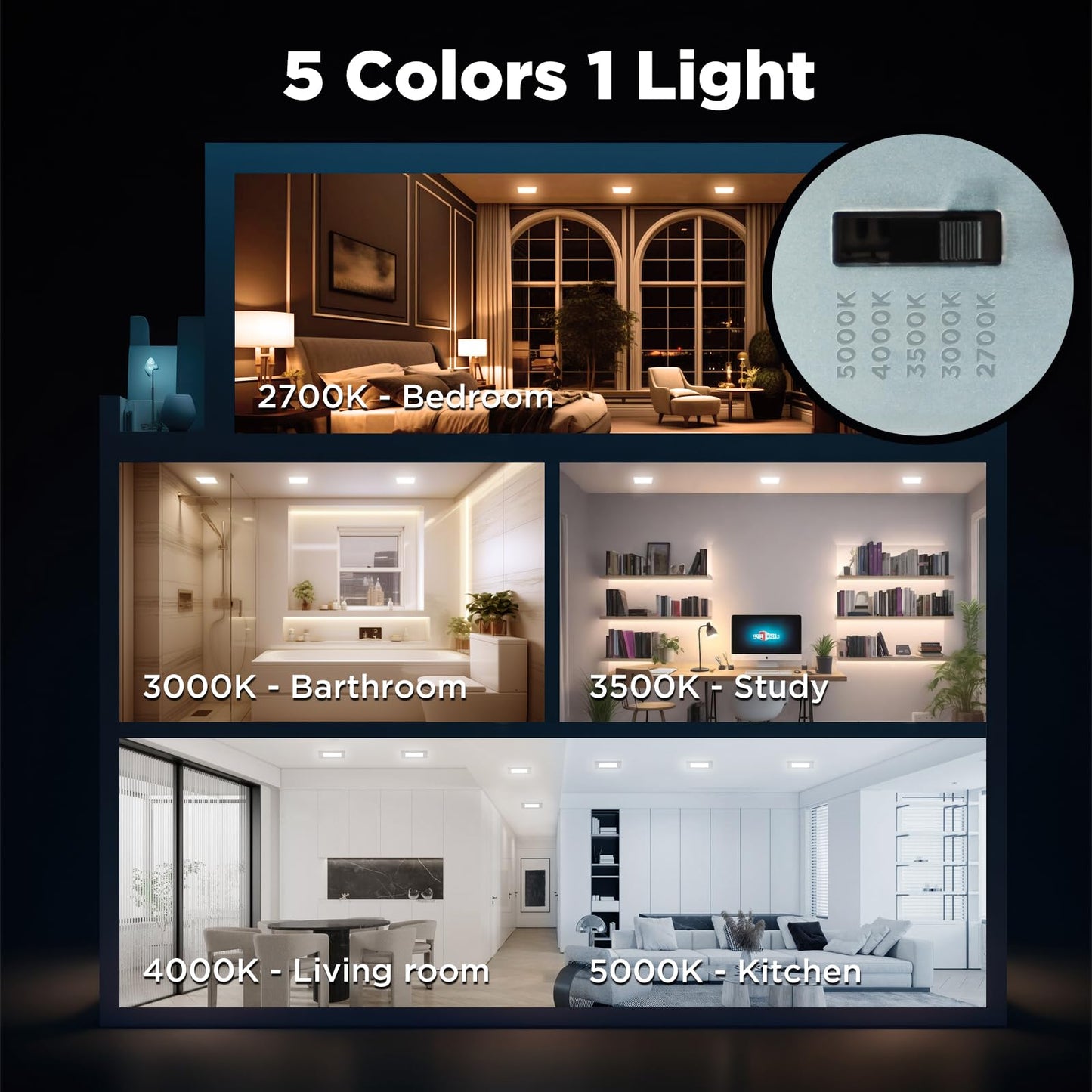 8 Pack 4 Inch LED Recessed Lighting Downlights
