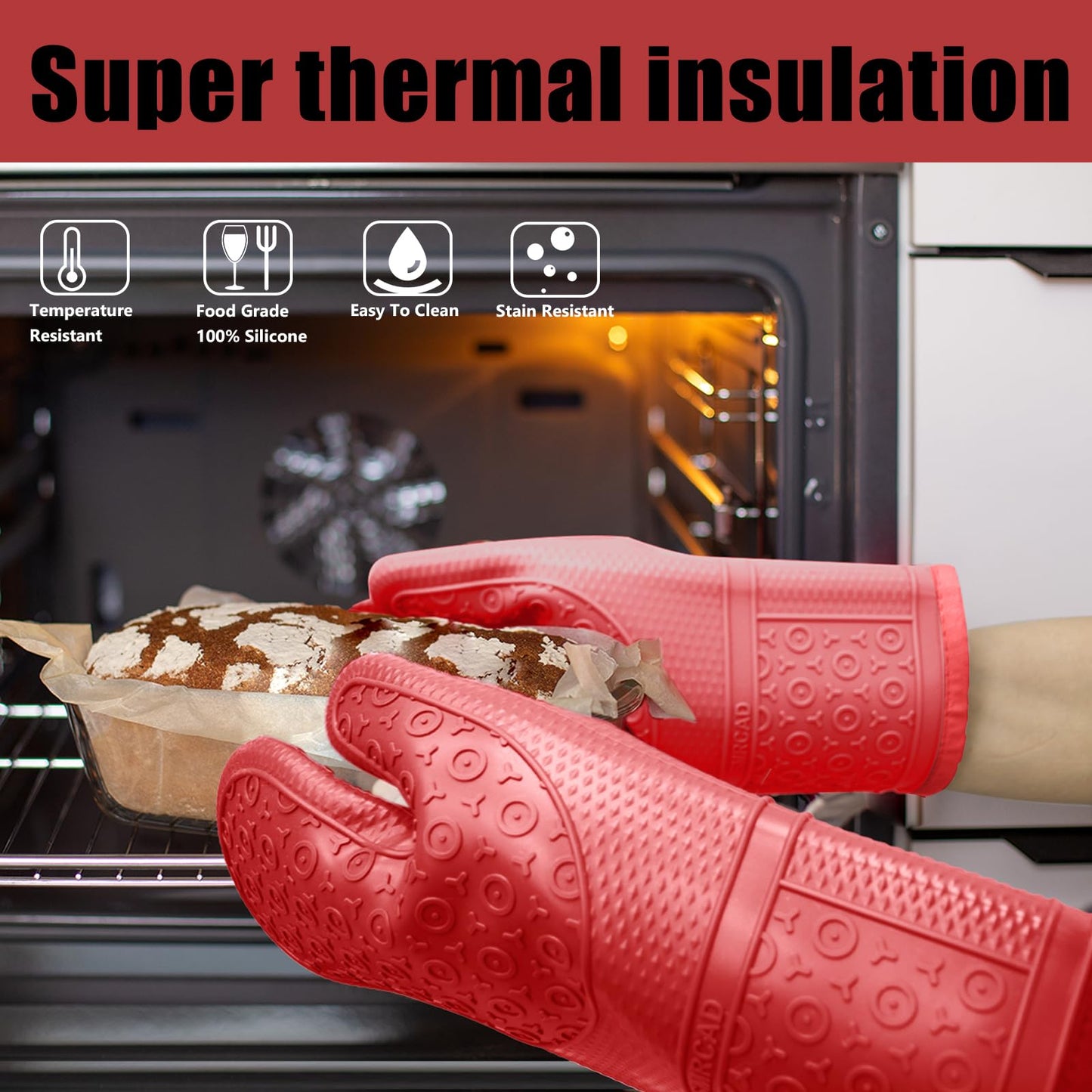 Oven Mitts and Silicone Spatulas Set
