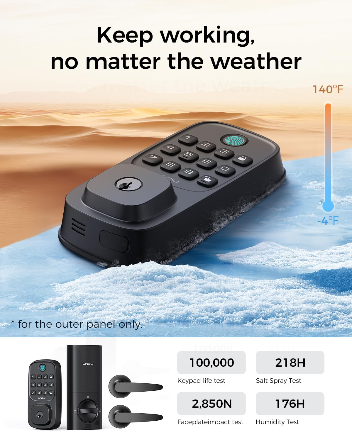 WiFi Smart Keypad Deadbolt with Fingerprint Access