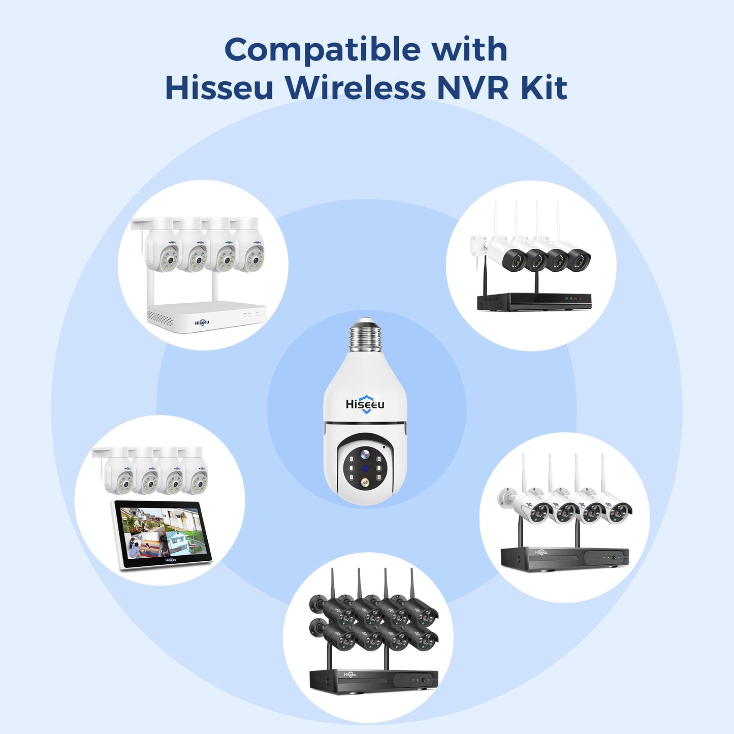 Hiseeu Wireless Light Bulb Security Camera 3MP