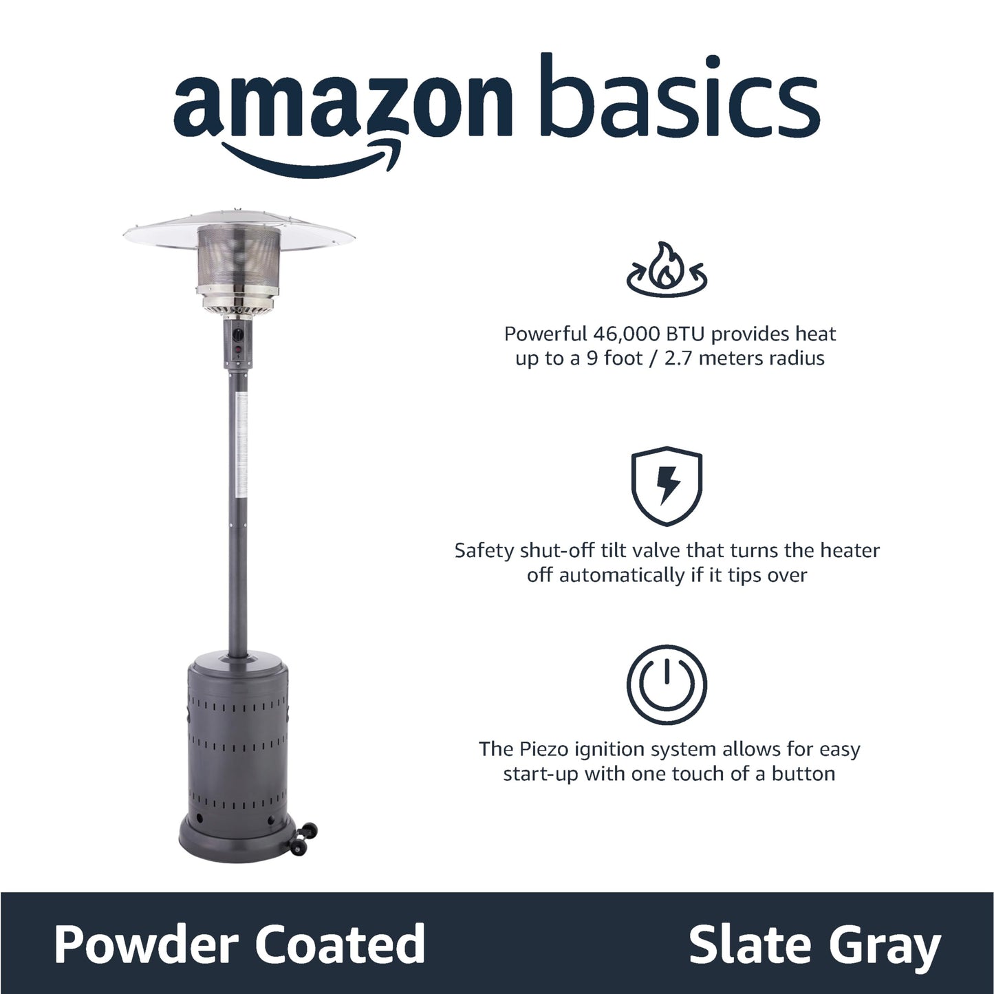 Amazon Basics 46,000 BTU Outdoor Patio Heater