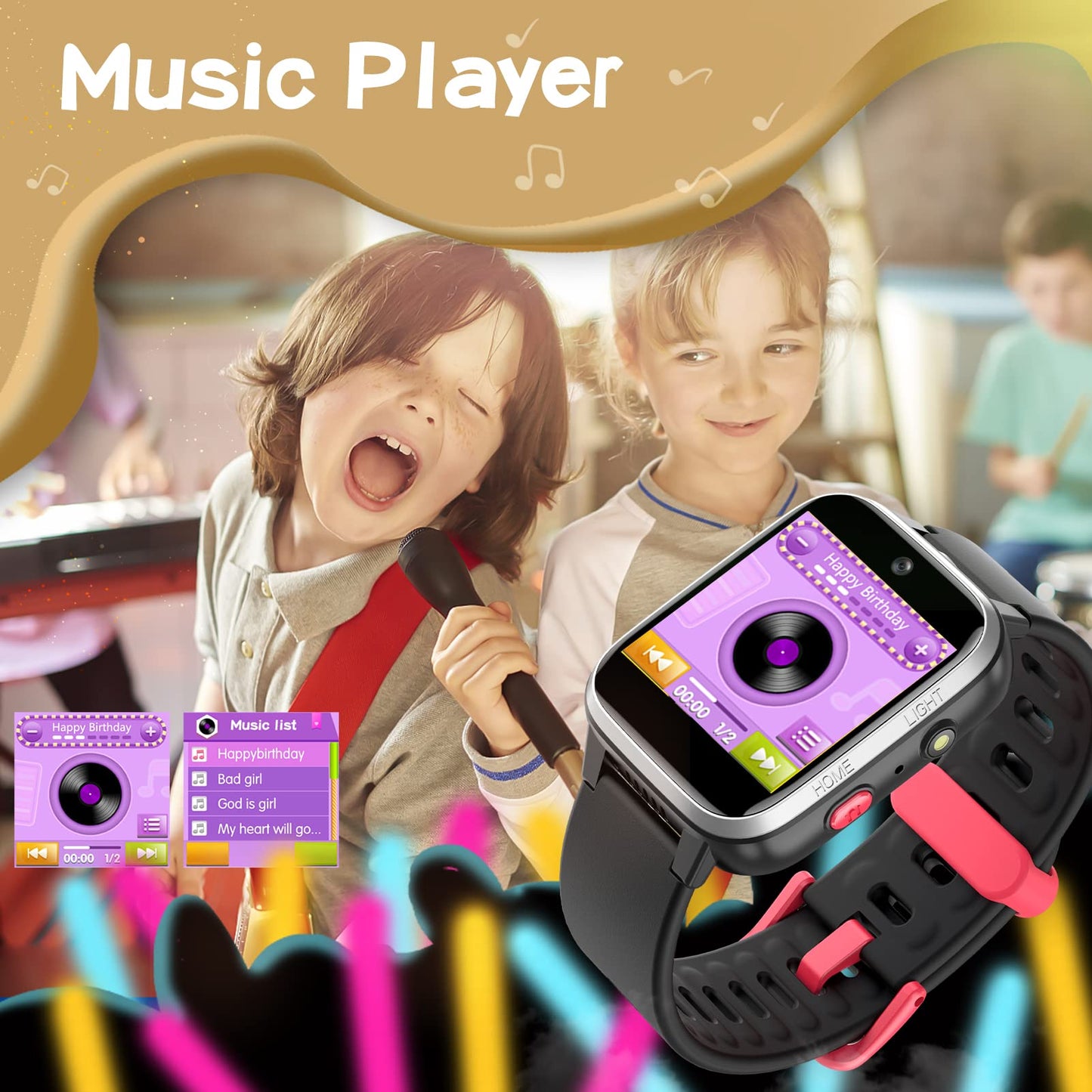 DIGEEHOT Kids Smart Watch Boys Girls, Toys for 6-12 Year Old with Camera, Games, Music Player, Pedometer, Alarm Clock, Flashlight, Toddler Watch for Birthday Boys Girls Ages 6 7 8 9 10