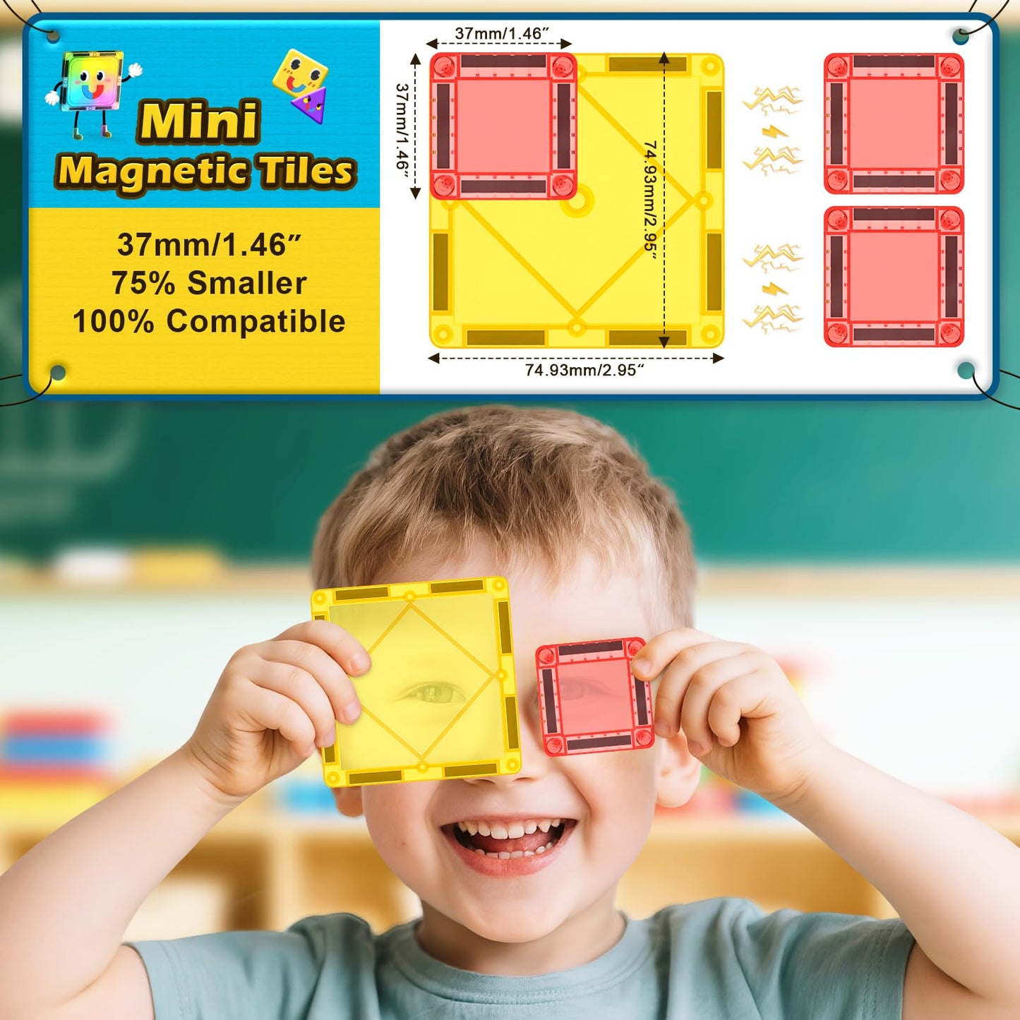 Magnetic Building Tiles for Kids Ages 4-8