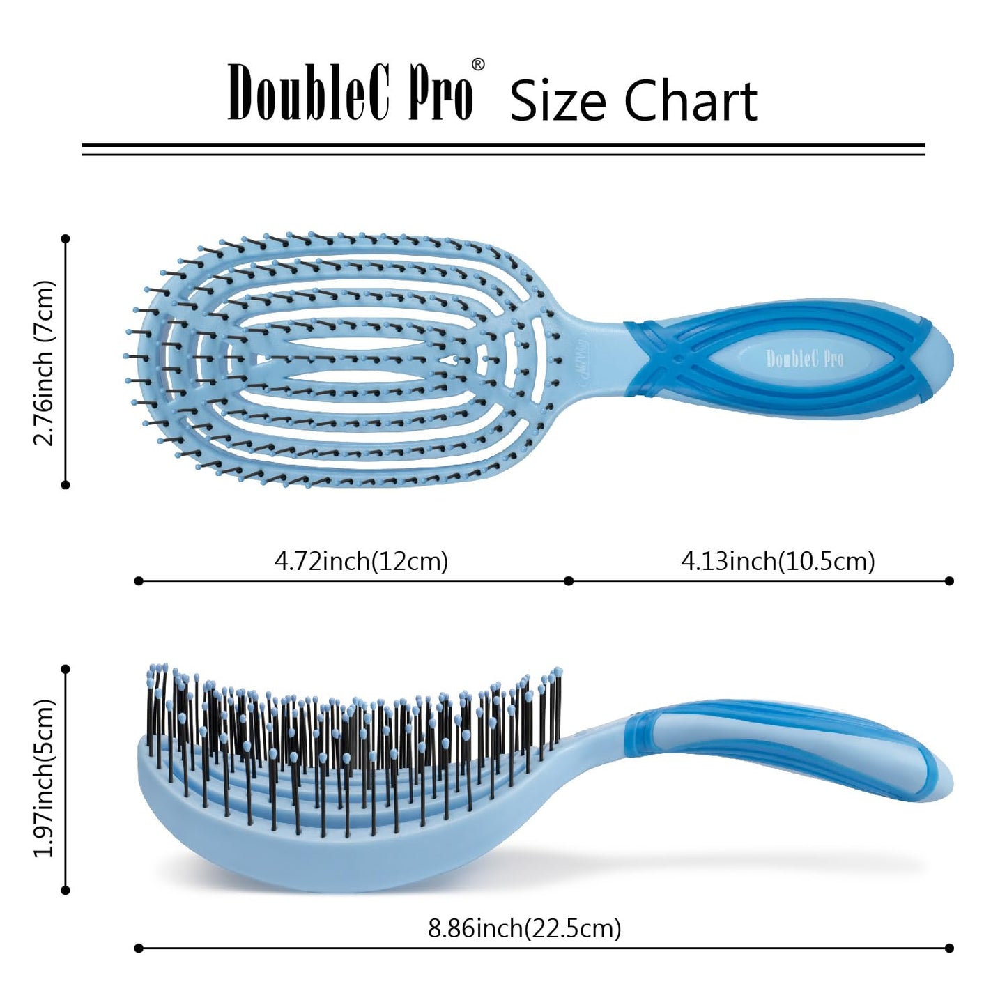 Double Curved Detangling Brush for Hair Dryers
